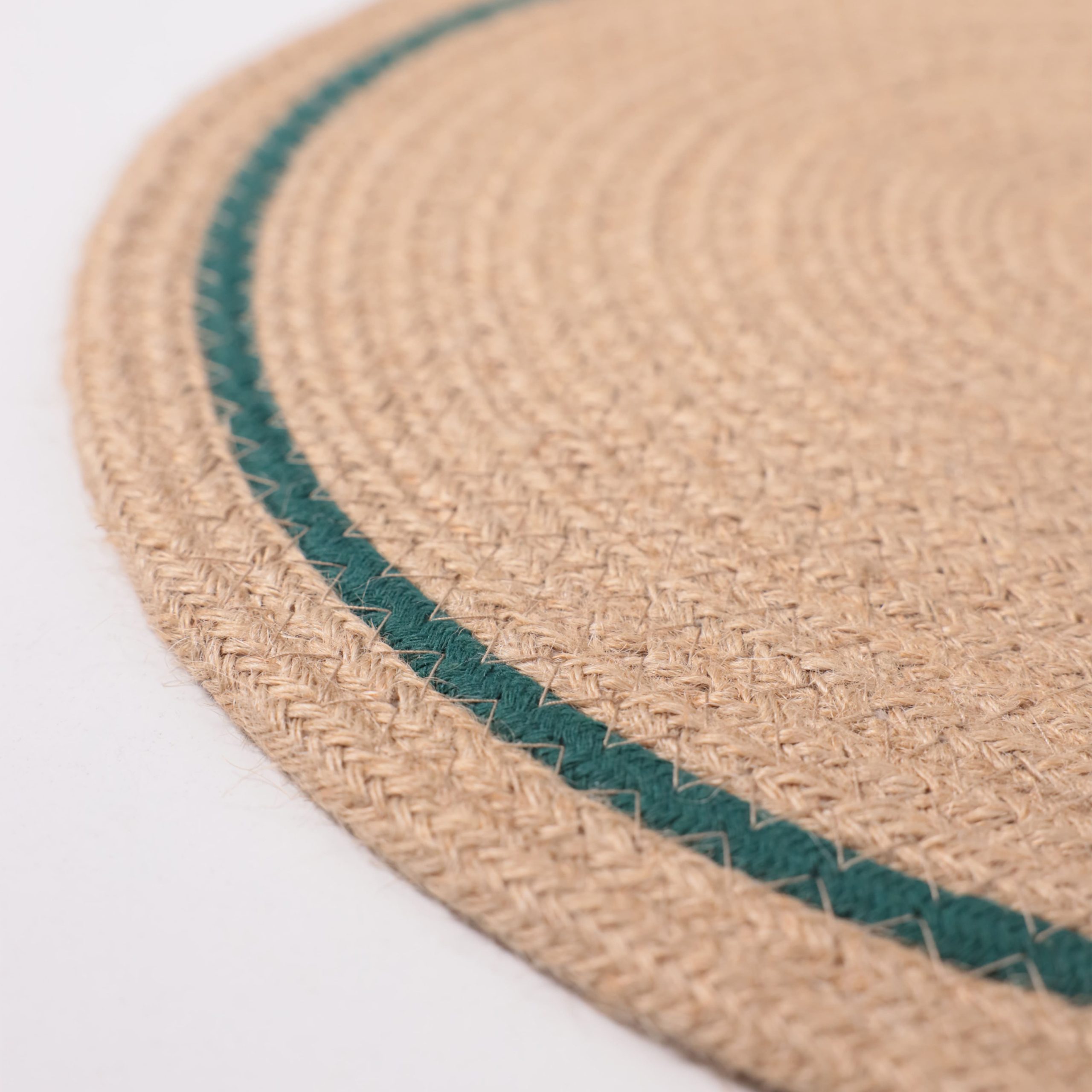 Подставка сервировочная LINENOVA, круглая, натуральный+зеленый, 38см