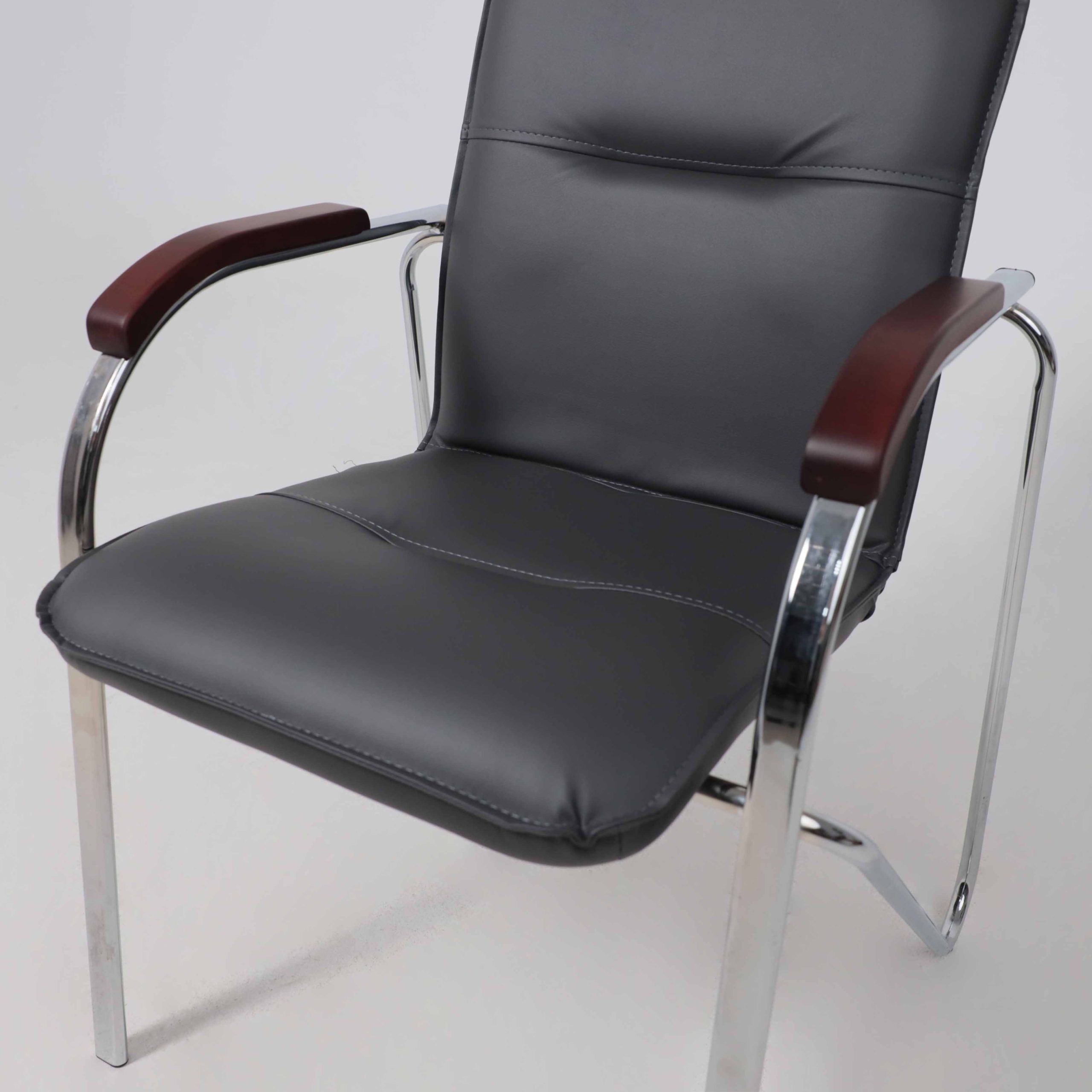 Кресло SAMBA AKS-1 Pegasso темно-серый, подлокотники дерево темное