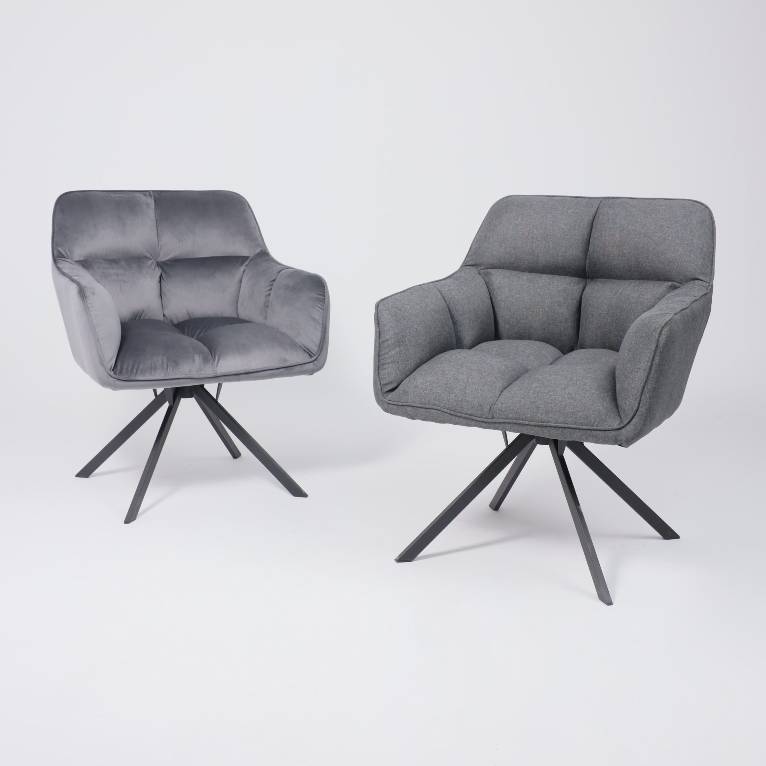 Кресло VIRGINIA, поворотное, ткань, тем.-серый MQ001-5/черный