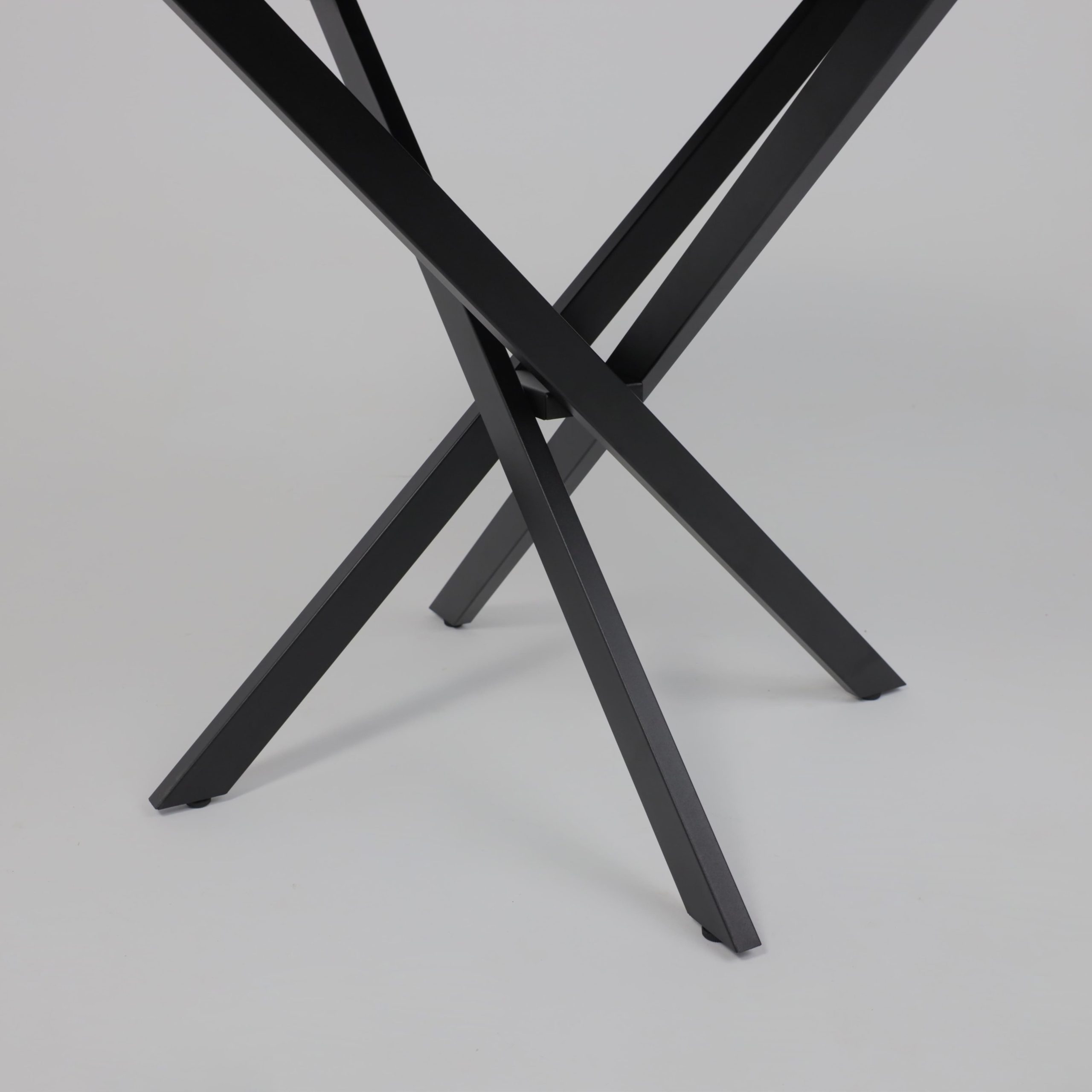 Стол МЕХИКО, пластик премиум 3Д, D950, Мрамор светлый (белый)/ Черный матовый