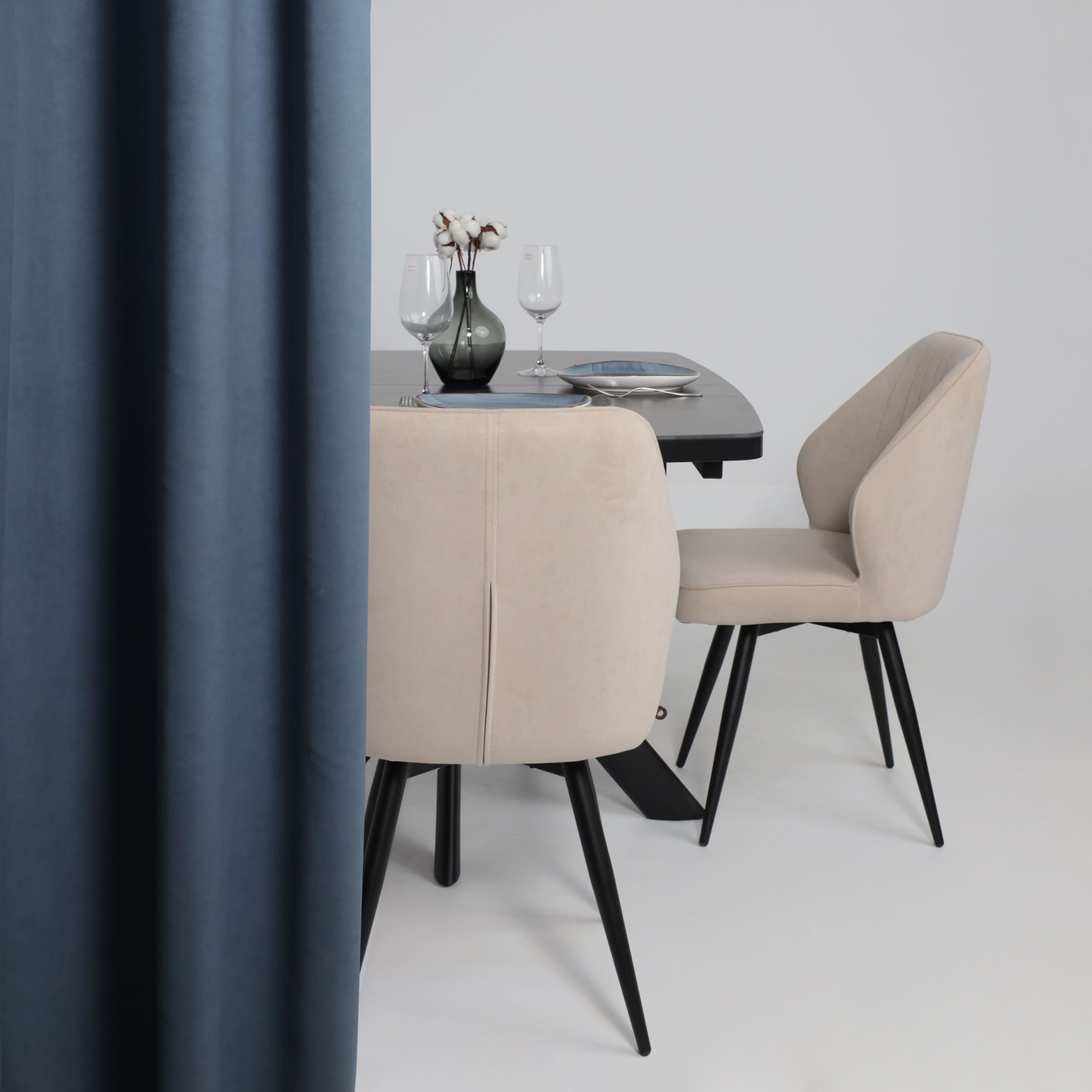 Стол LEONEL-130, раздвижной 130(165)х85, STONE BLACK ST CER/Черный