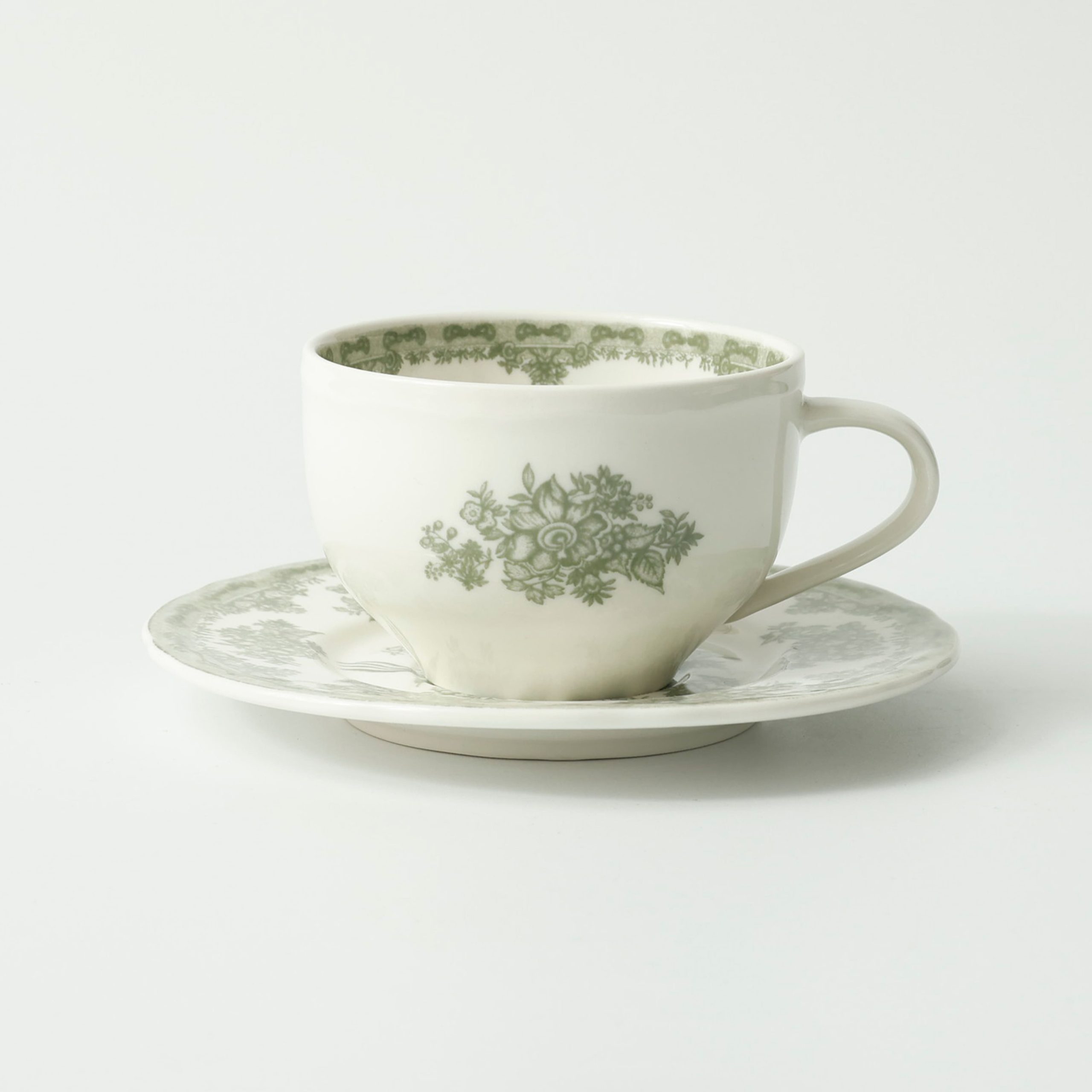 Чайный набор BLOSSOM, керамика, зеленый, кружка 250мл + блюдце