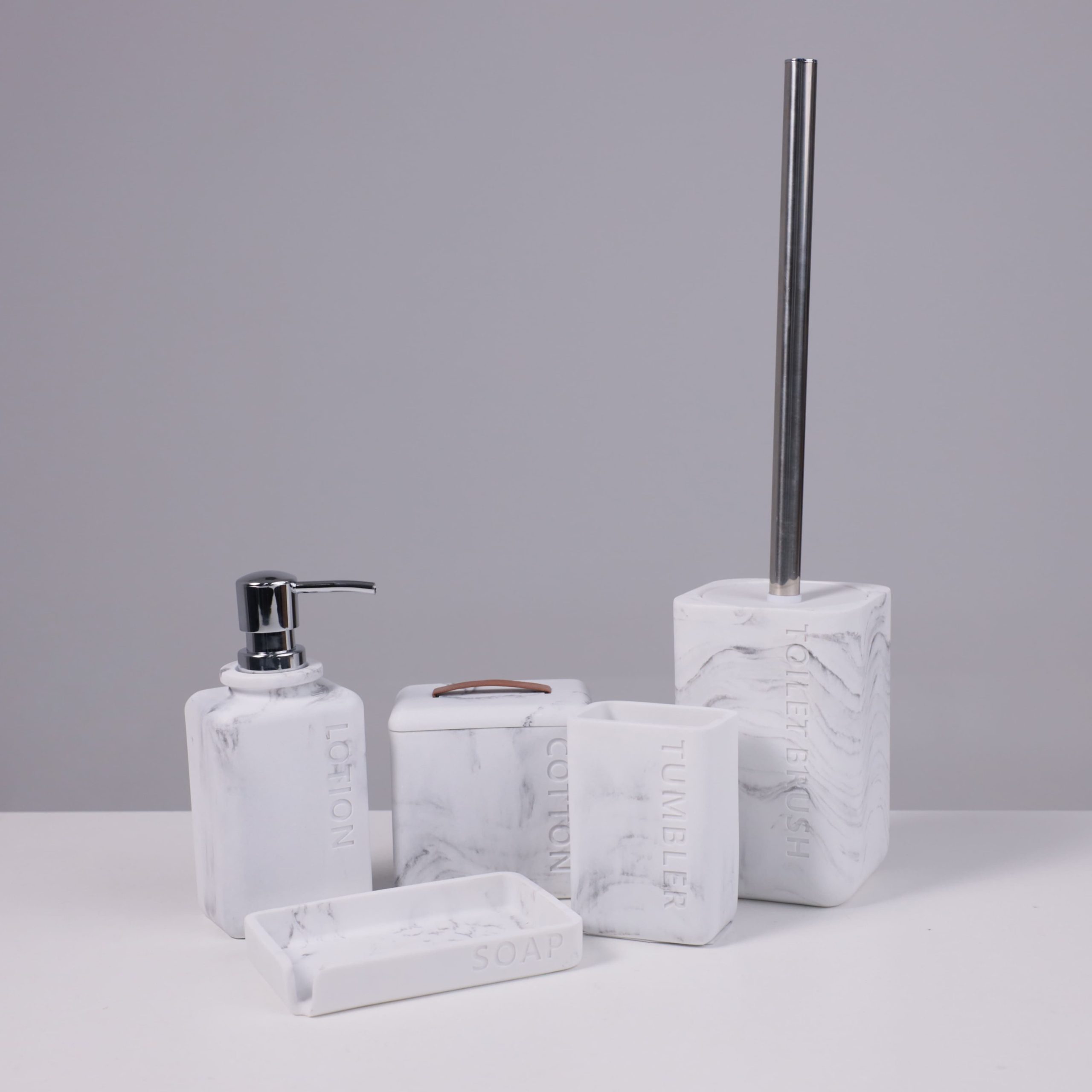 Дозатор декоративный NOVA, белый мрамор