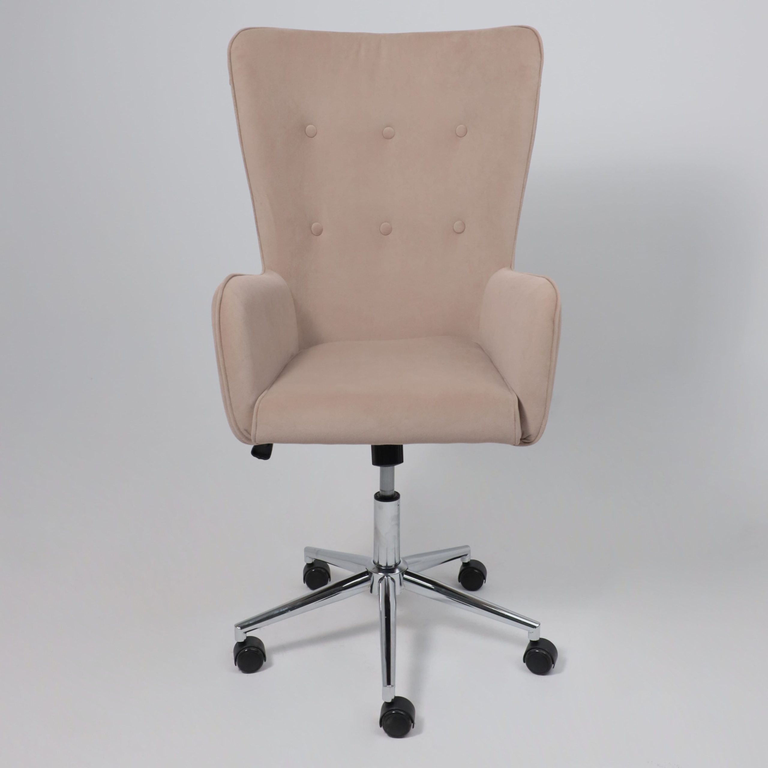 Кресло поворотное BELLA XL chrome, Kiton 714 Powder, велюр/пудровый