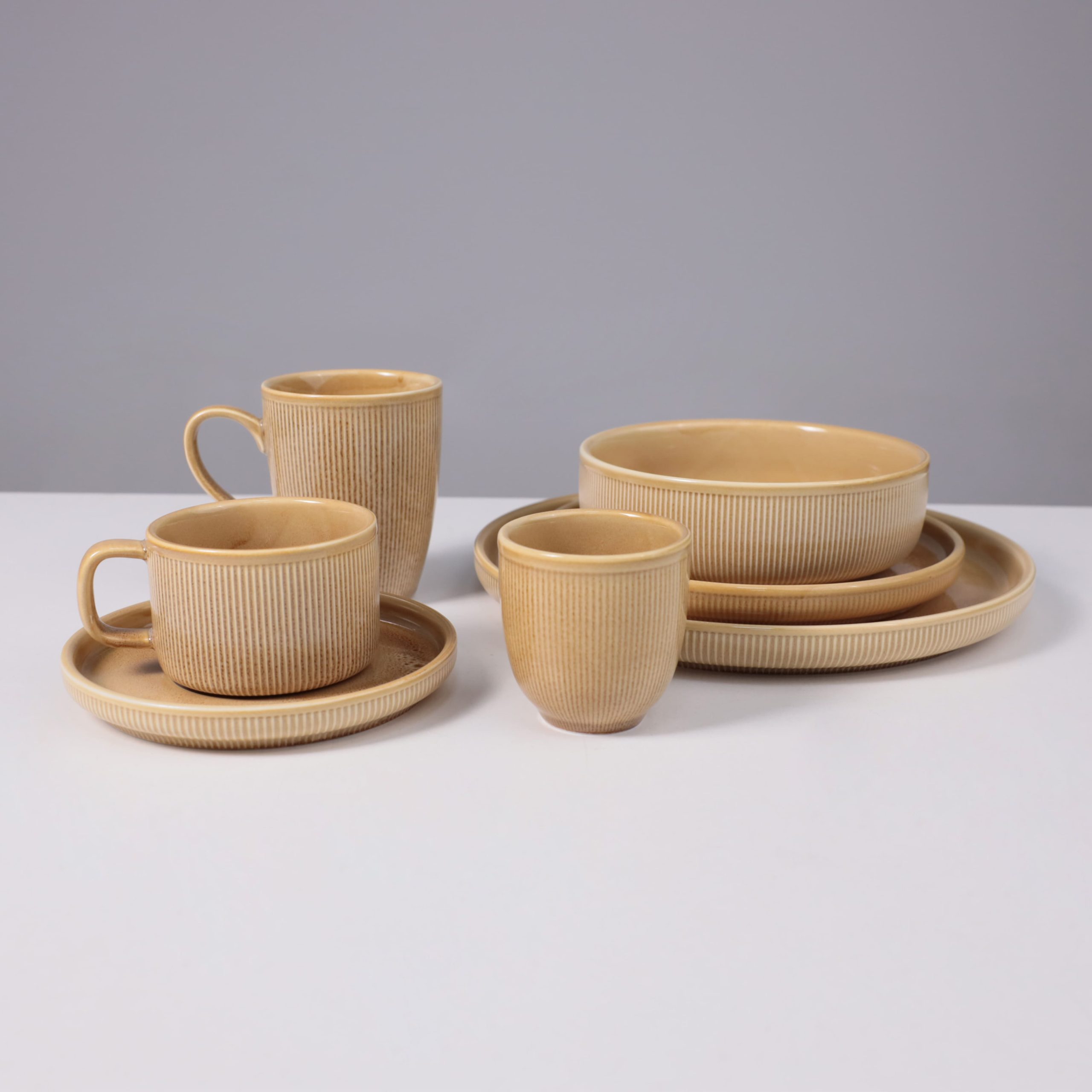 Боул-миска STRIA, фарфор, пшеничный, d16,5*5,5см