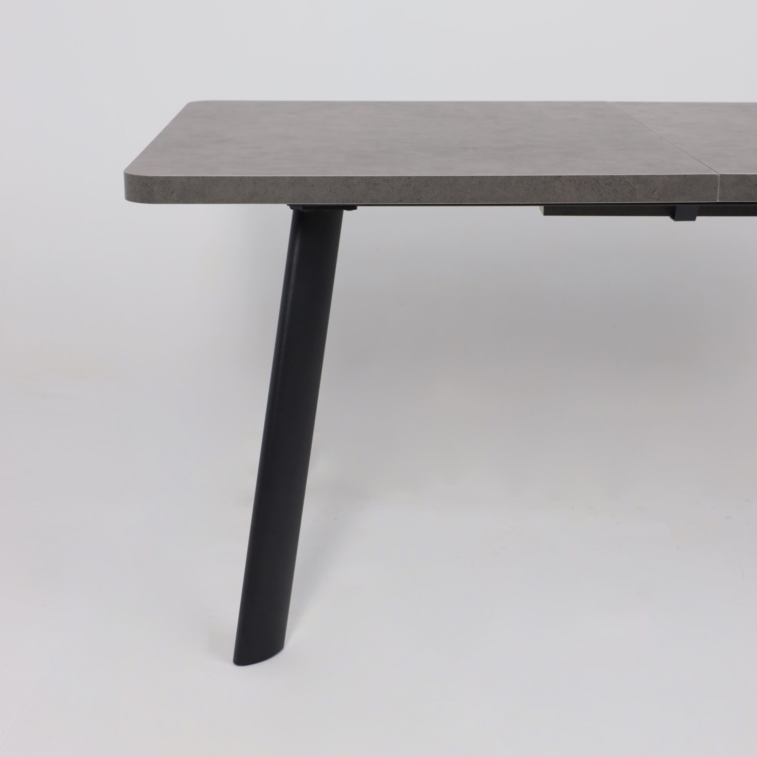 Стол LEON LUX RADIAL-180, раздвижной 180(240)х95, Дымчатая керамика/Чёрный