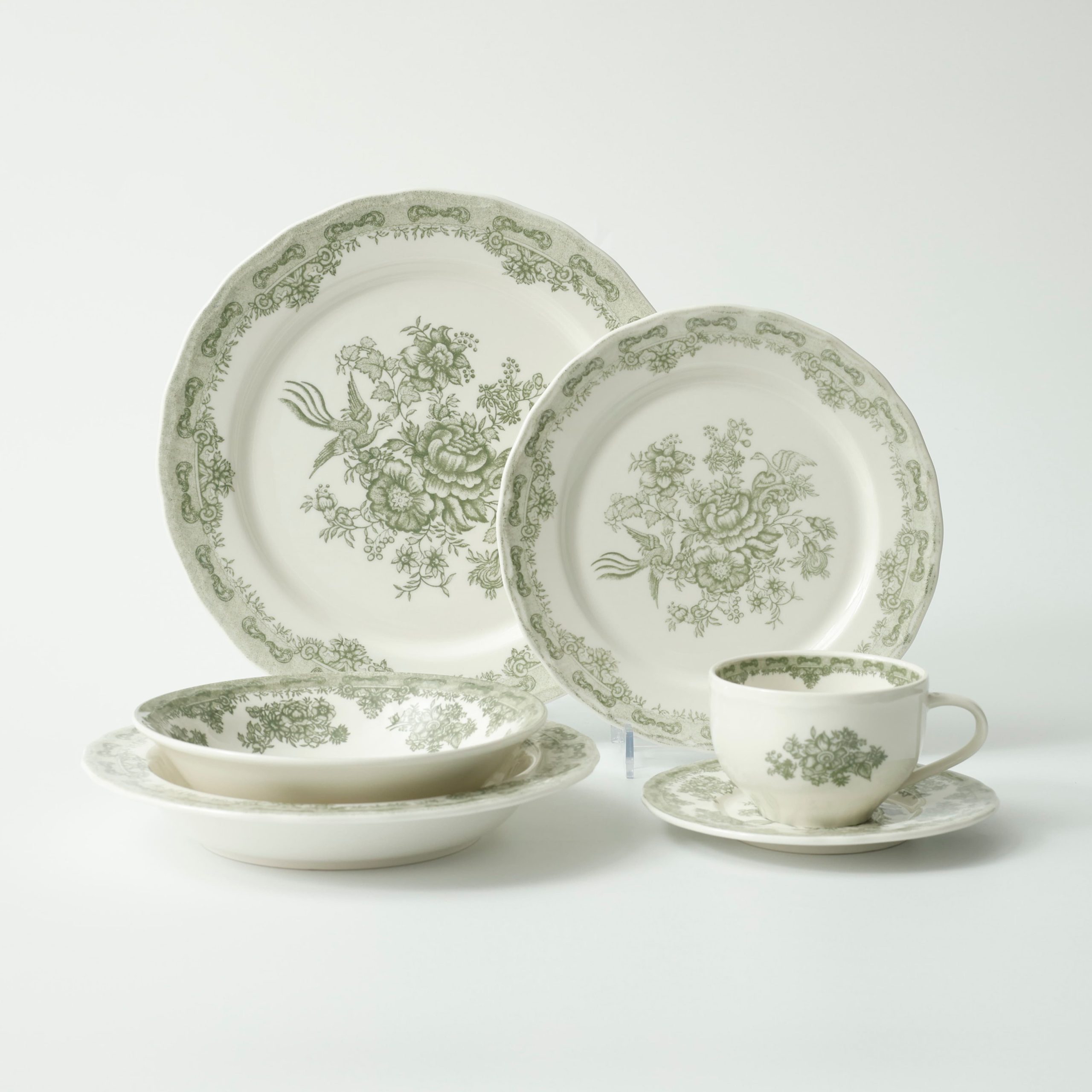 Чайный набор BLOSSOM, керамика, зеленый, кружка 250мл + блюдце