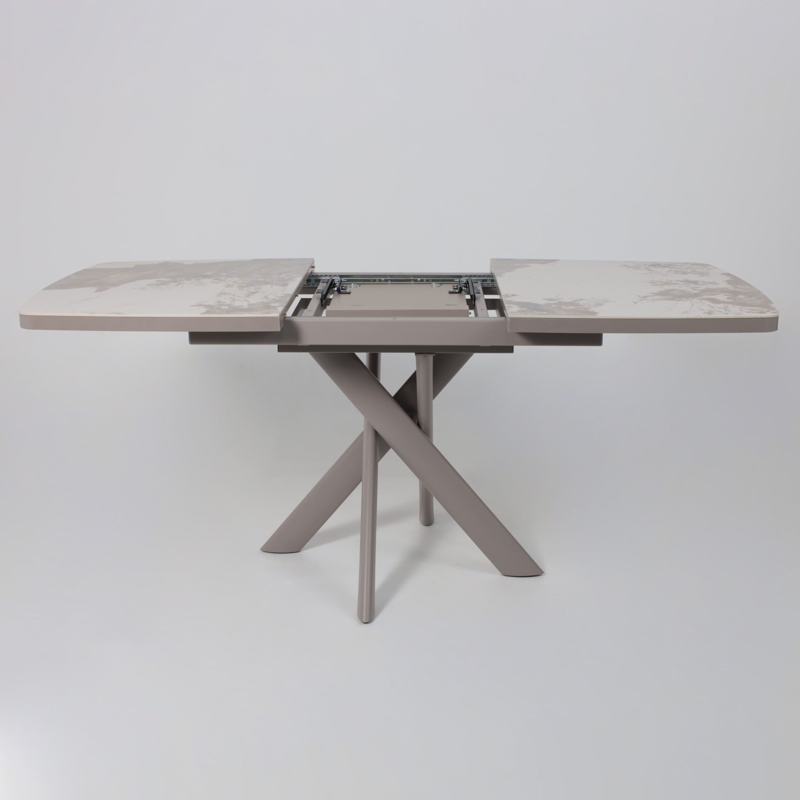 Стол LEONEL-130, раздвижной 130(165)х85, PANDORA GLOSS ST CER/Капучино