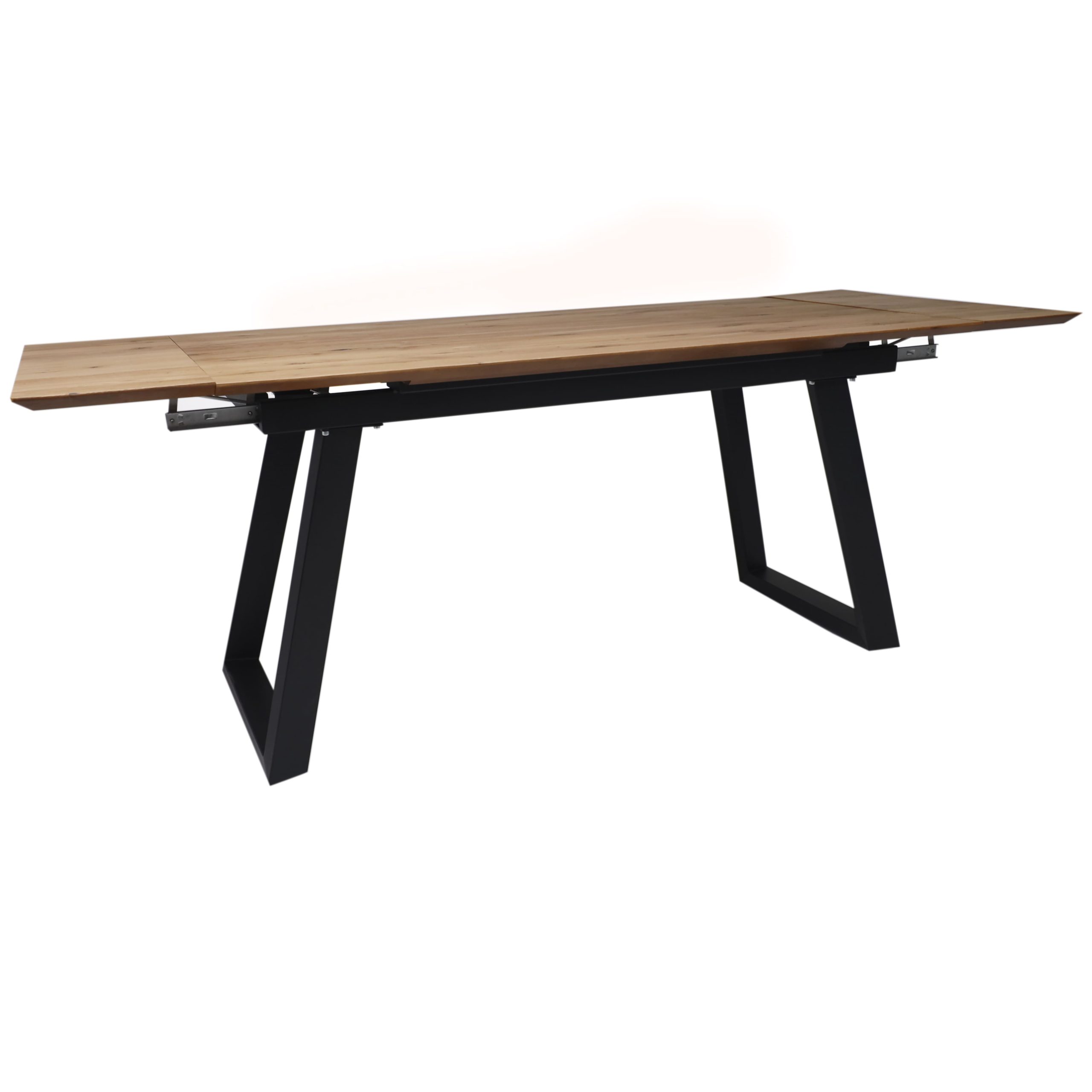 Стол САНГАЙ раздвижной, 136(196)*80*80, дуб натуральный / черный (ПрР-7 DSW (02) ТрН/Р-80)