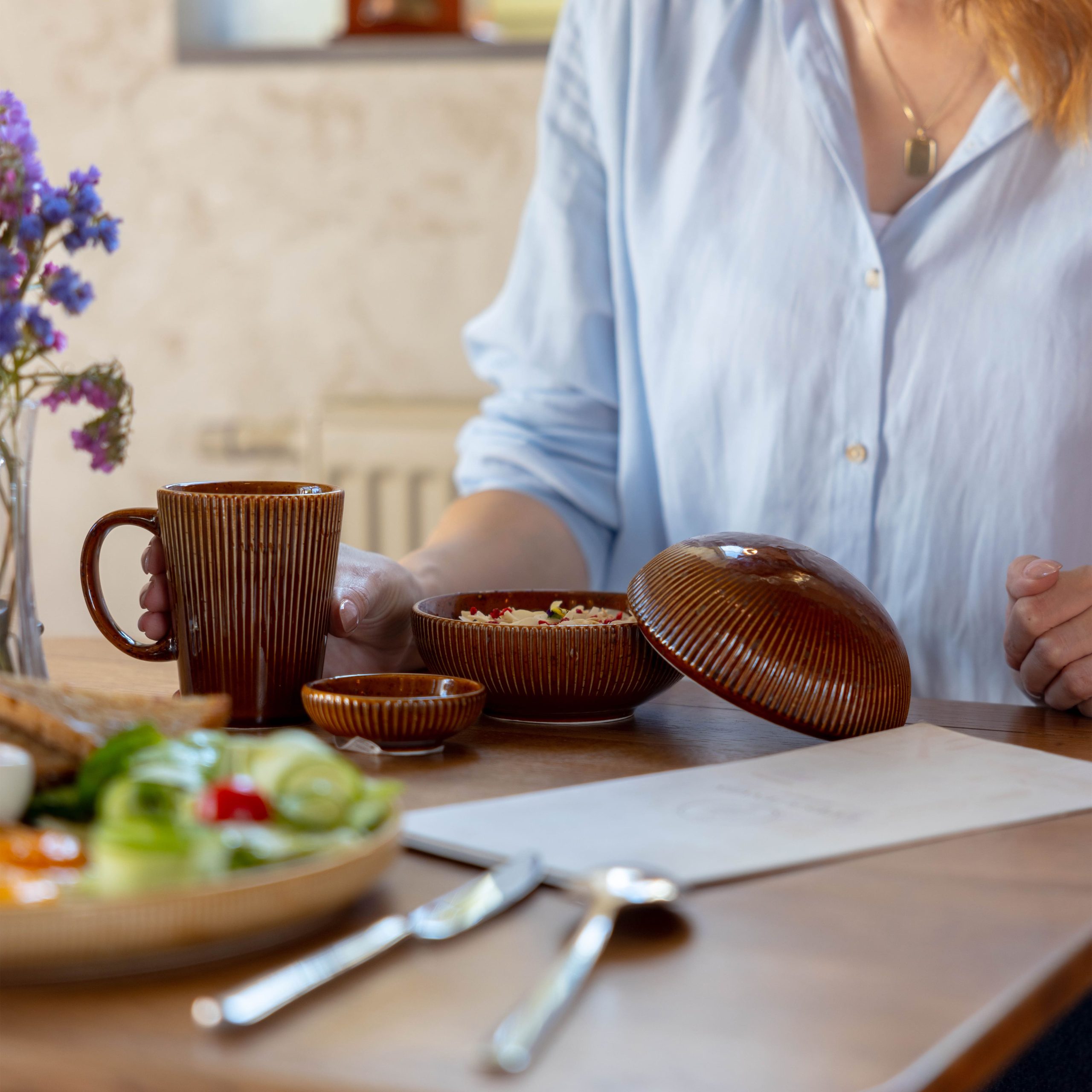 Кружка AURORA, фарфор, каштановый, 250мл