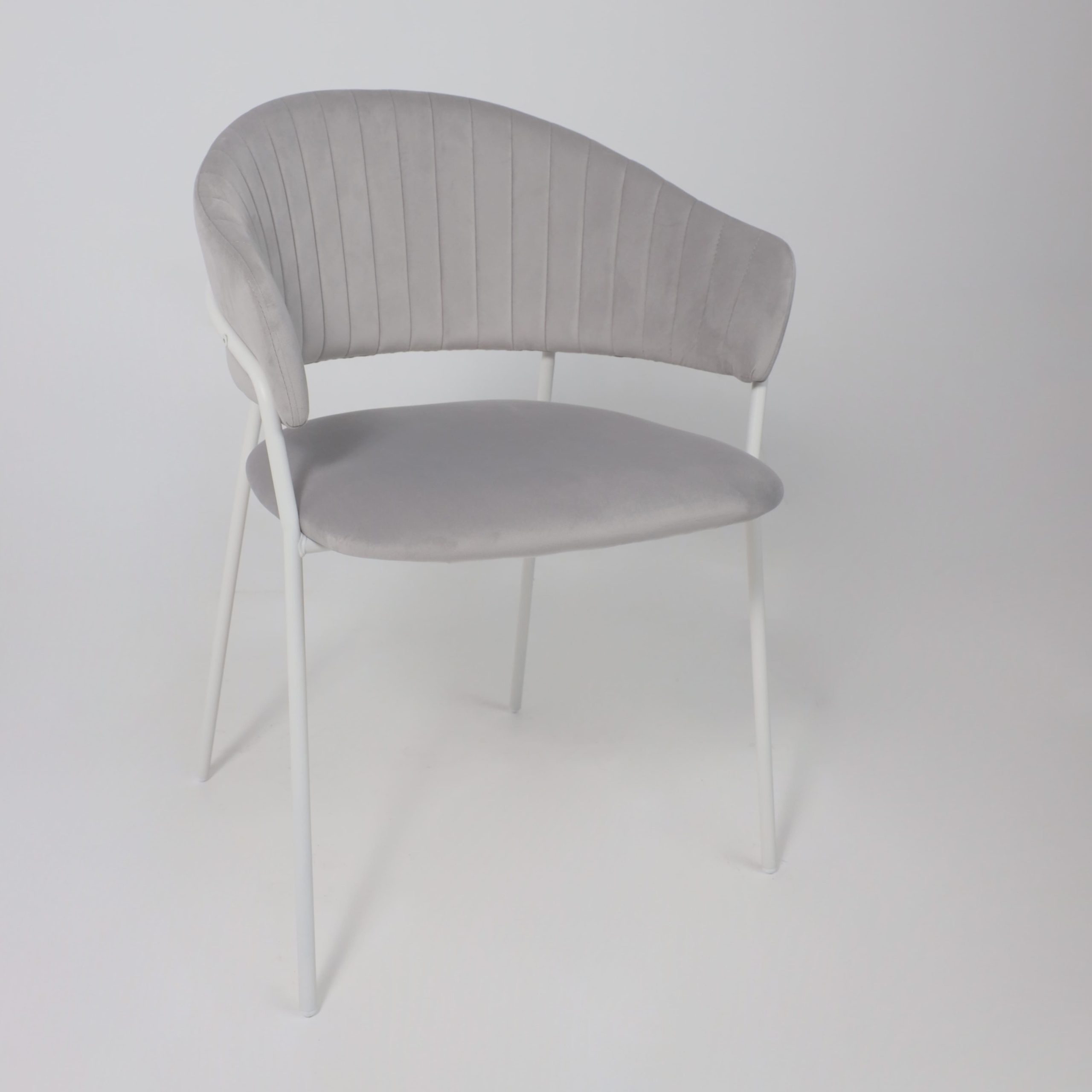 Стул AV 433, светло-серый бархат H-09/белый