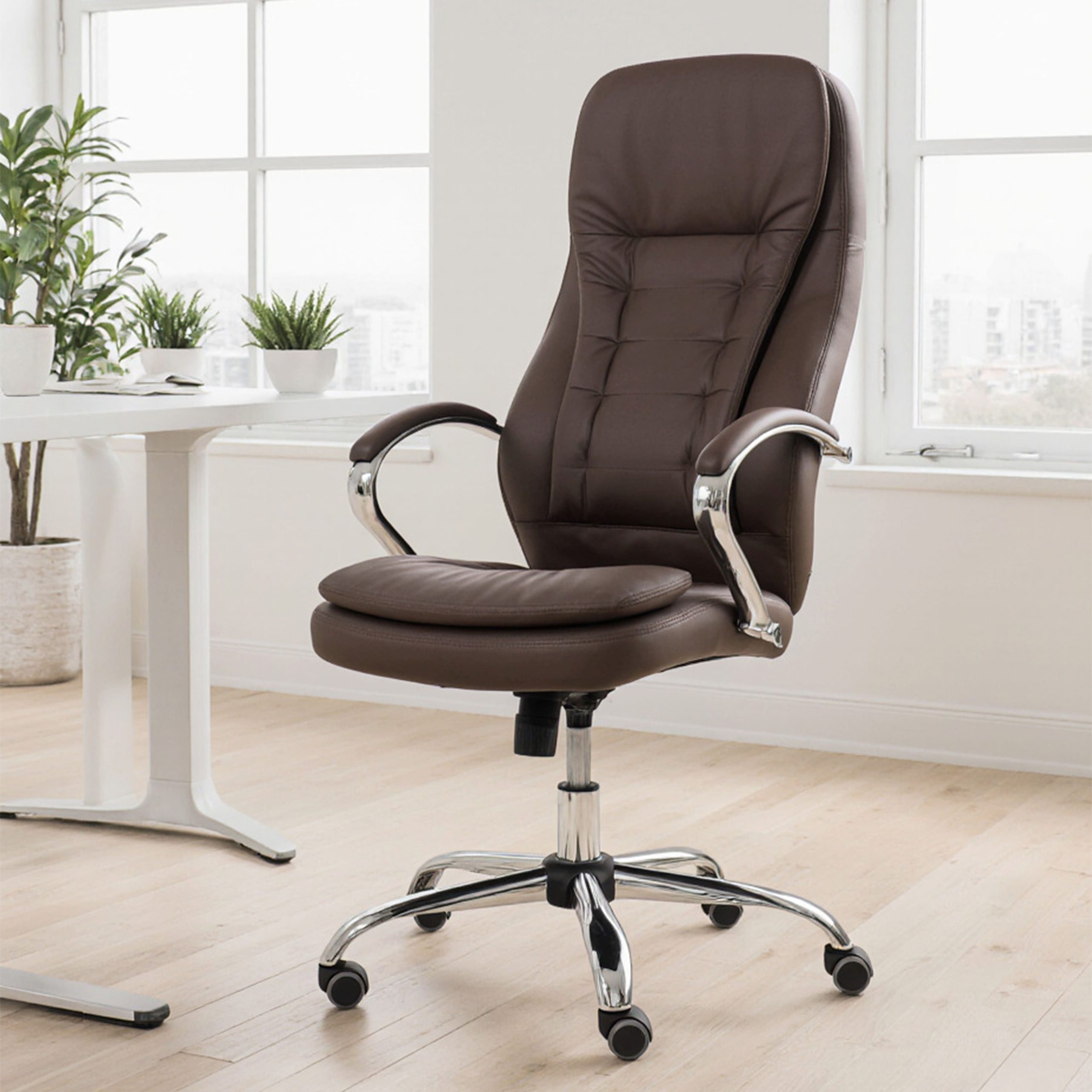 Кресло рабочее, поворотное RICHARD, коричневый