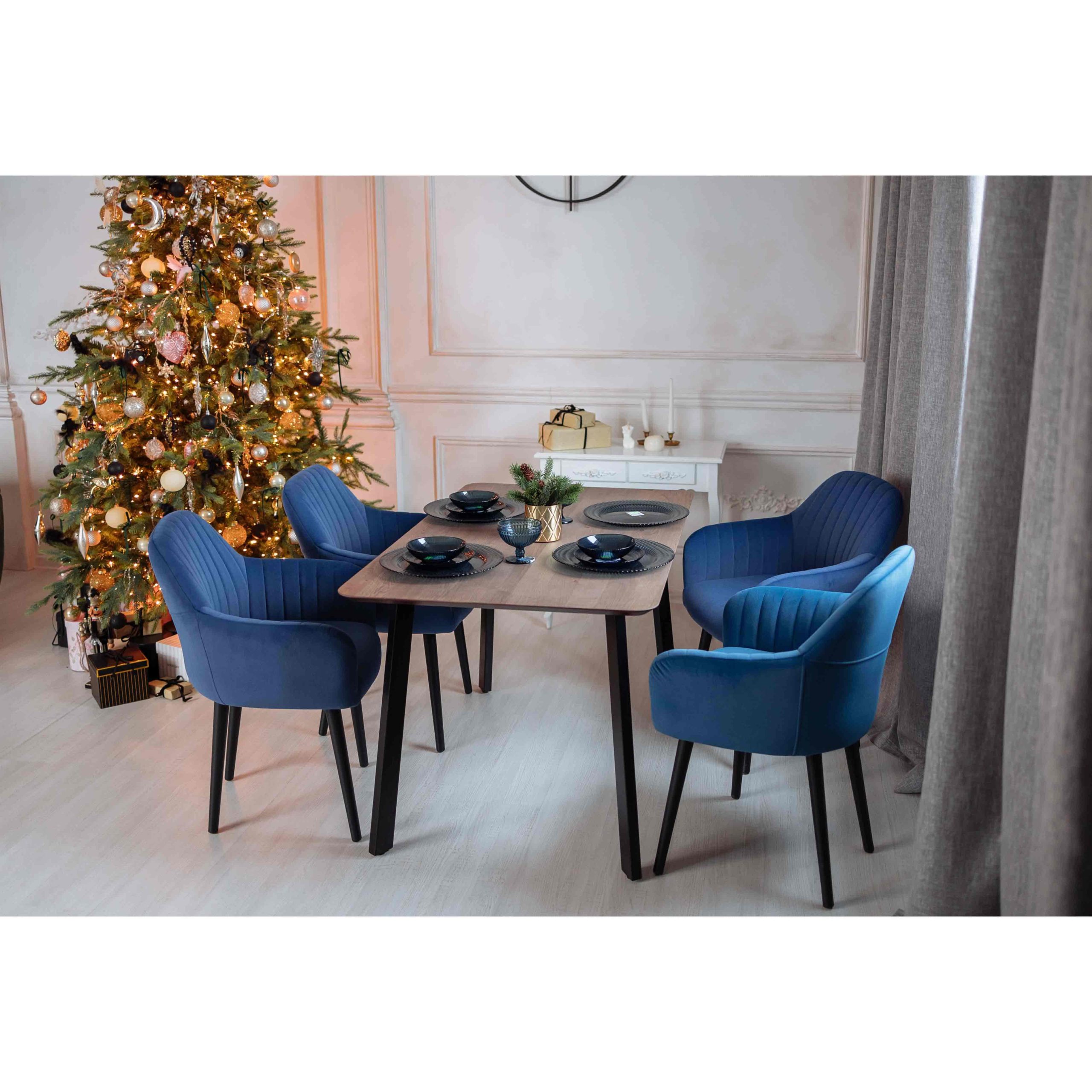 Стол МАЙОН, 120*80*74, дуб натуральный/черный (ПР-2 DSW (Т27) (02) КС-60)