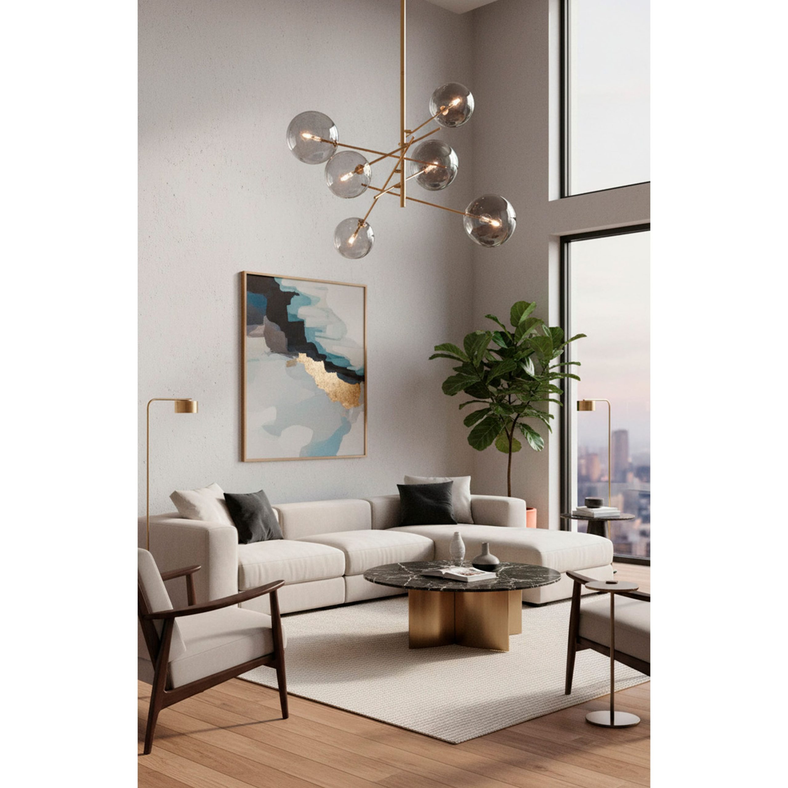 Светильник BUBBLE, потолочный, 6*G9, дымчатый