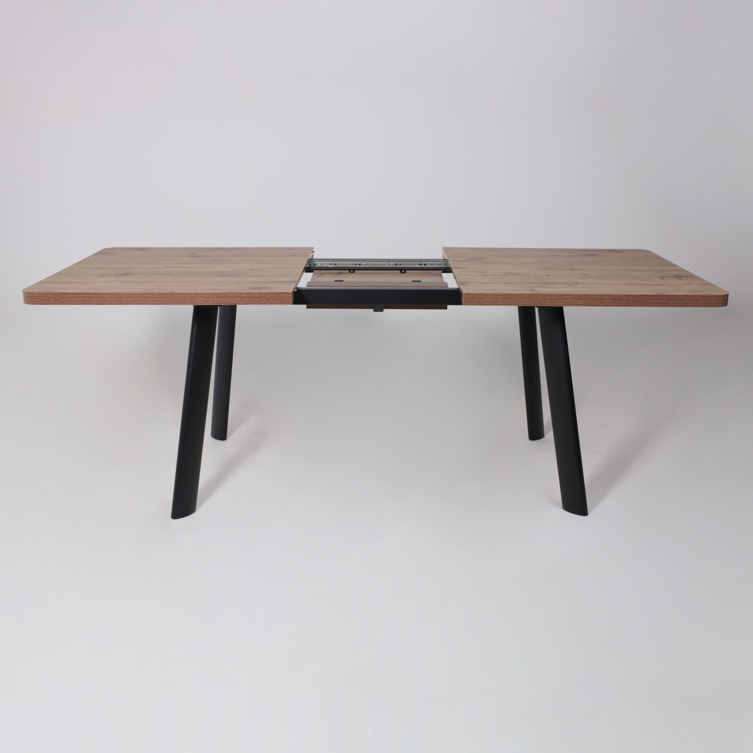 Стол LEON LUX RADIAL-180, раздвижной 180(240)х95, Дуб Веллингтон/Чёрный