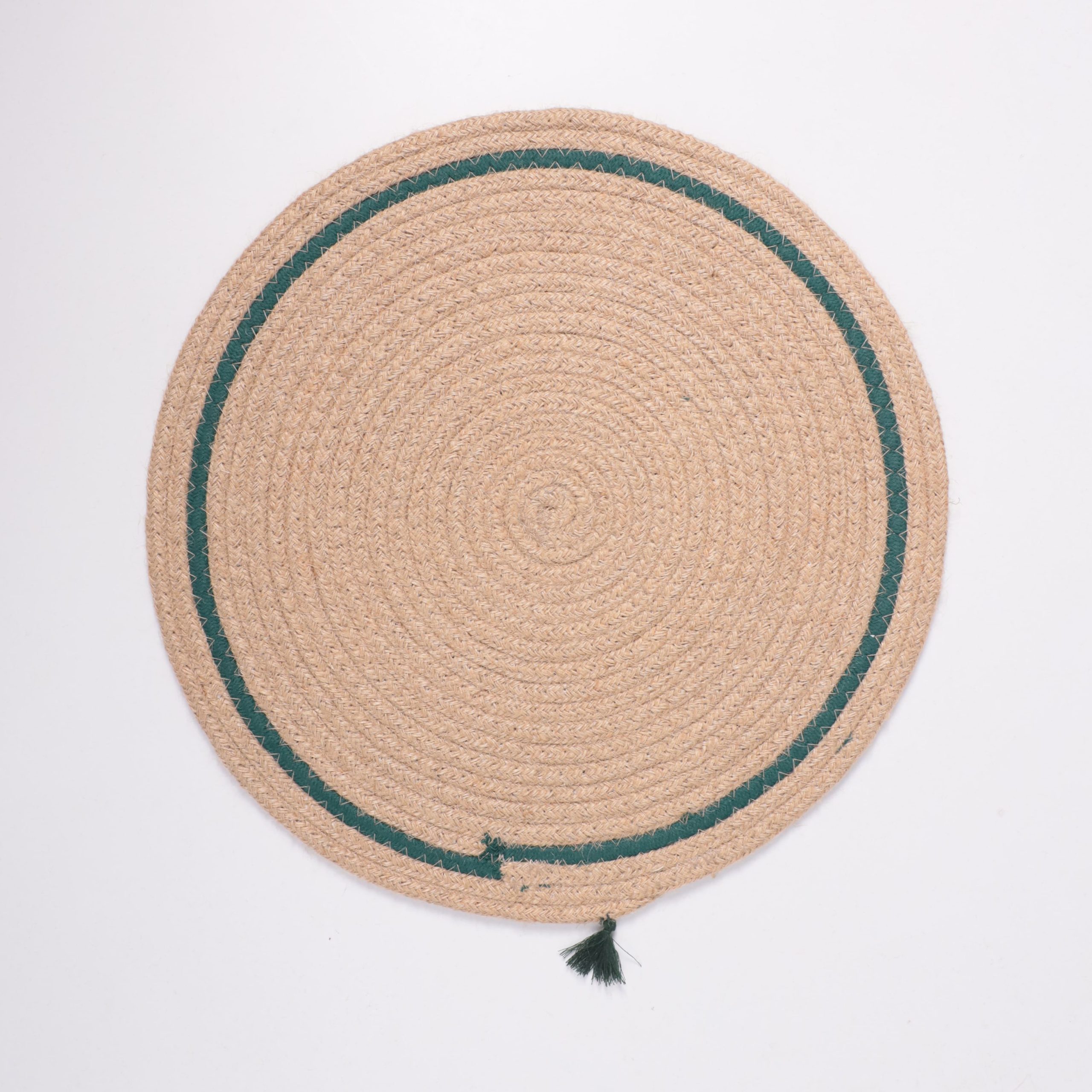 Подставка сервировочная LINENOVA, круглая, натуральный+зеленый, 38см