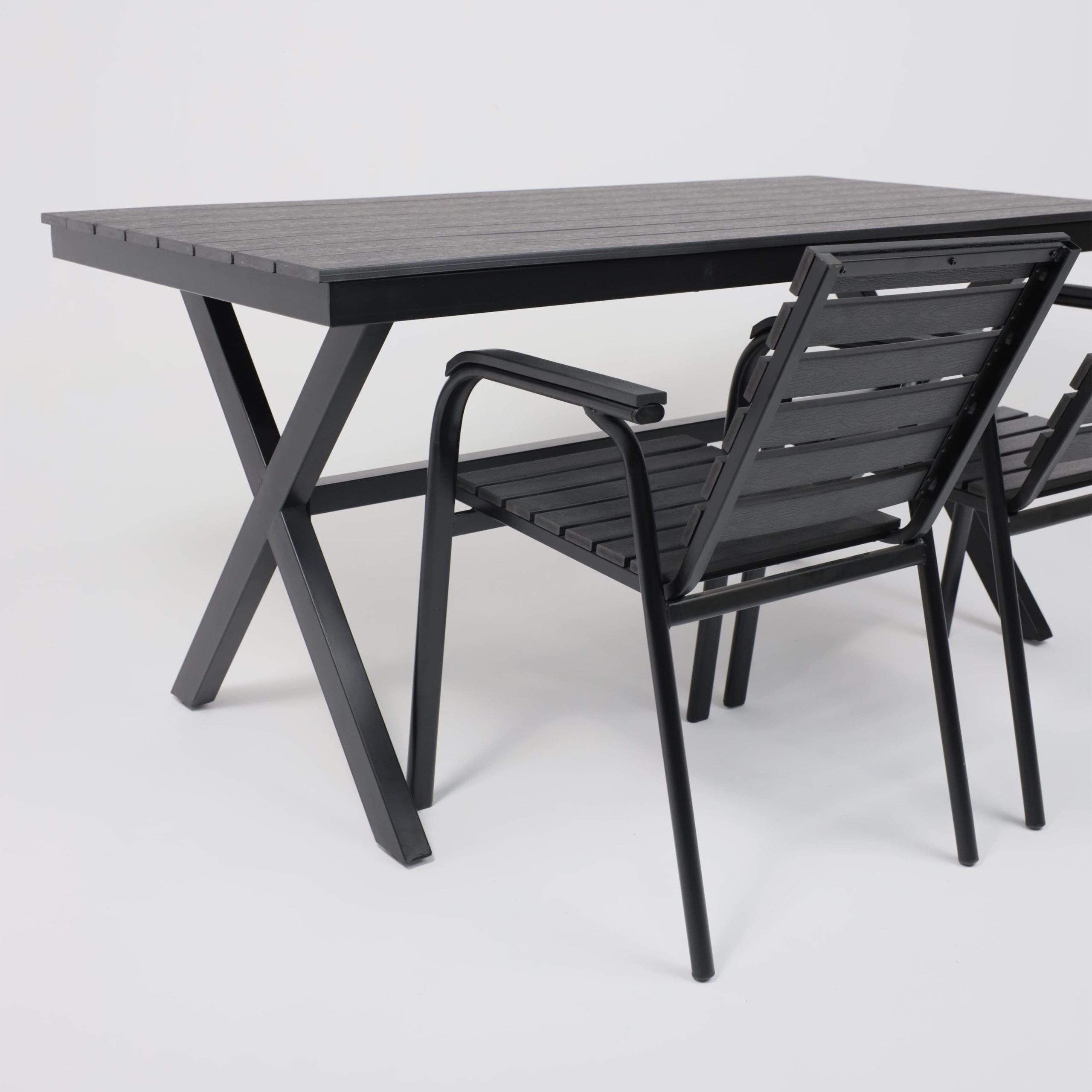 Стол садовый FLORENCE, 160*80*77, сталь-черная/чёрный