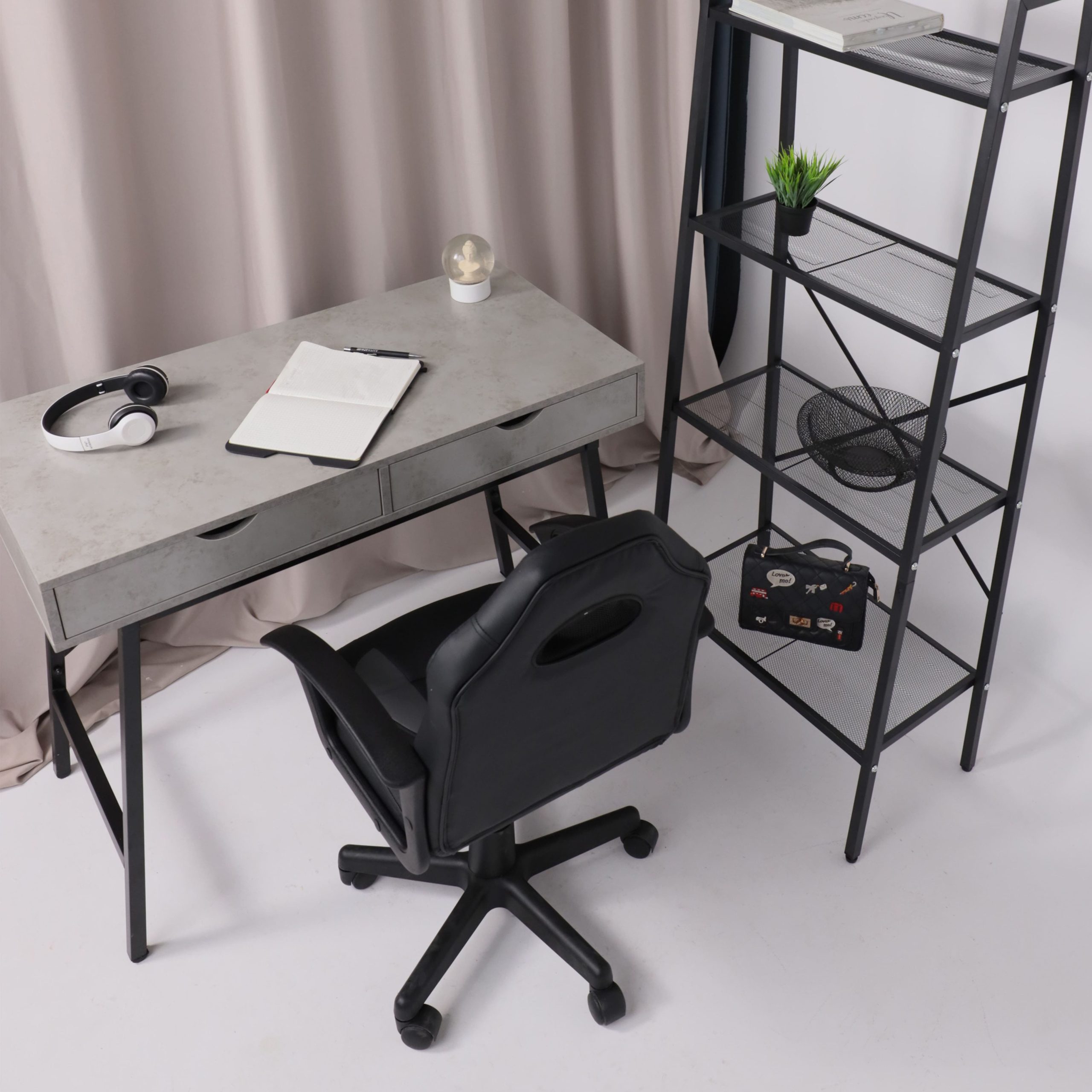 Кресло поворотное WEB, ECO, черный+серый