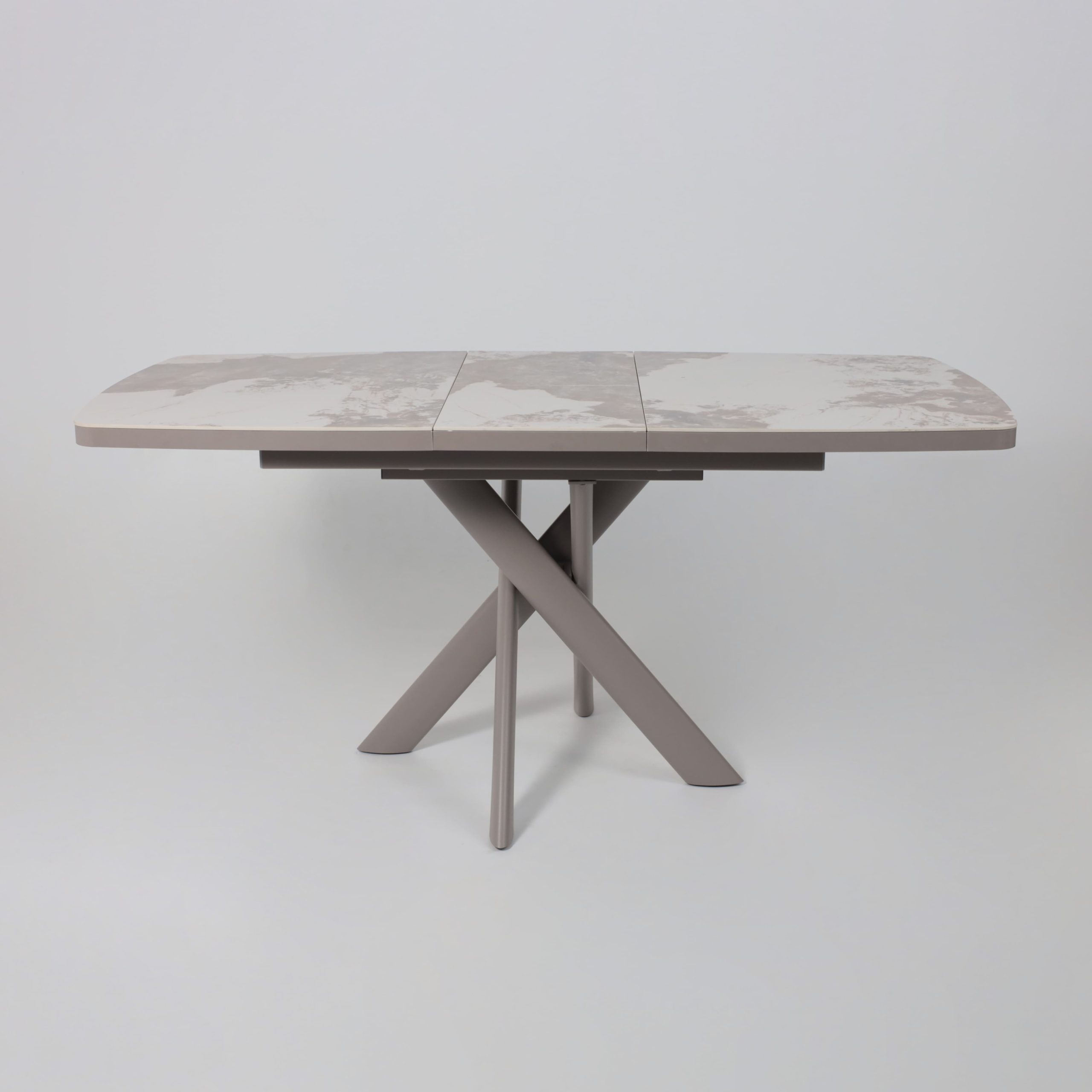 Стол LEONEL-130, раздвижной 130(165)х85, PANDORA GLOSS ST CER/Капучино