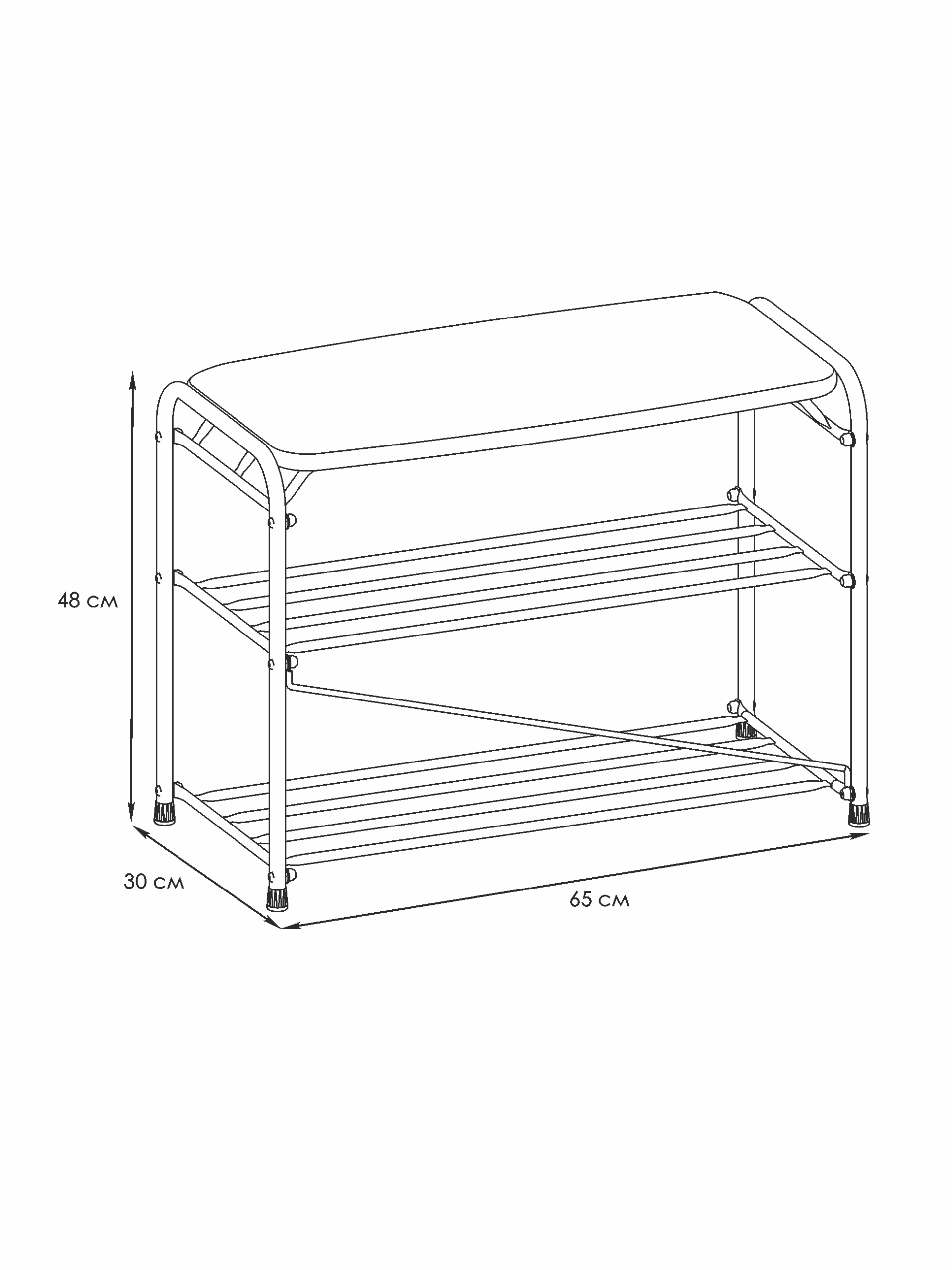Подставка для обуви Альфа 23, с сиденьем (белый)