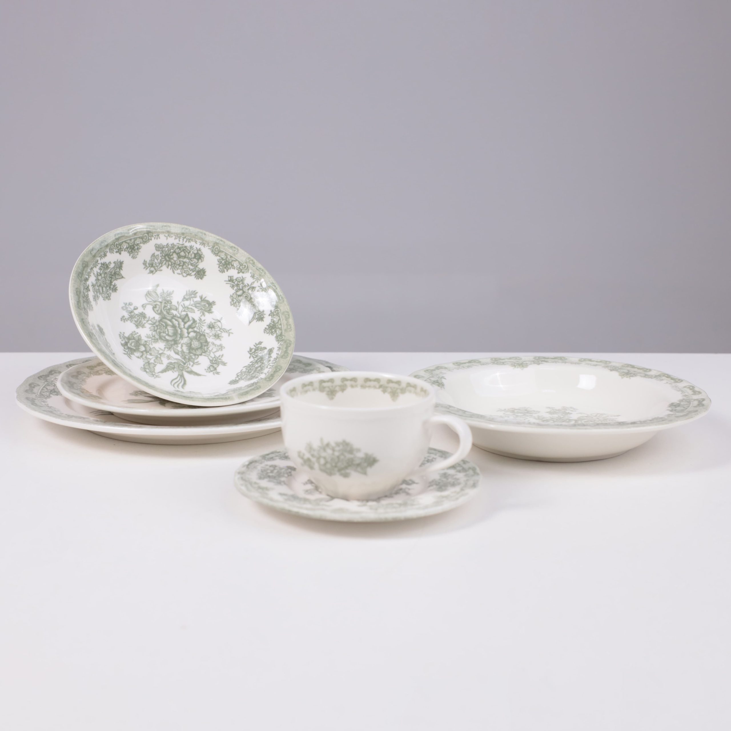 Чайный набор BLOSSOM, керамика, зеленый, кружка 250мл + блюдце