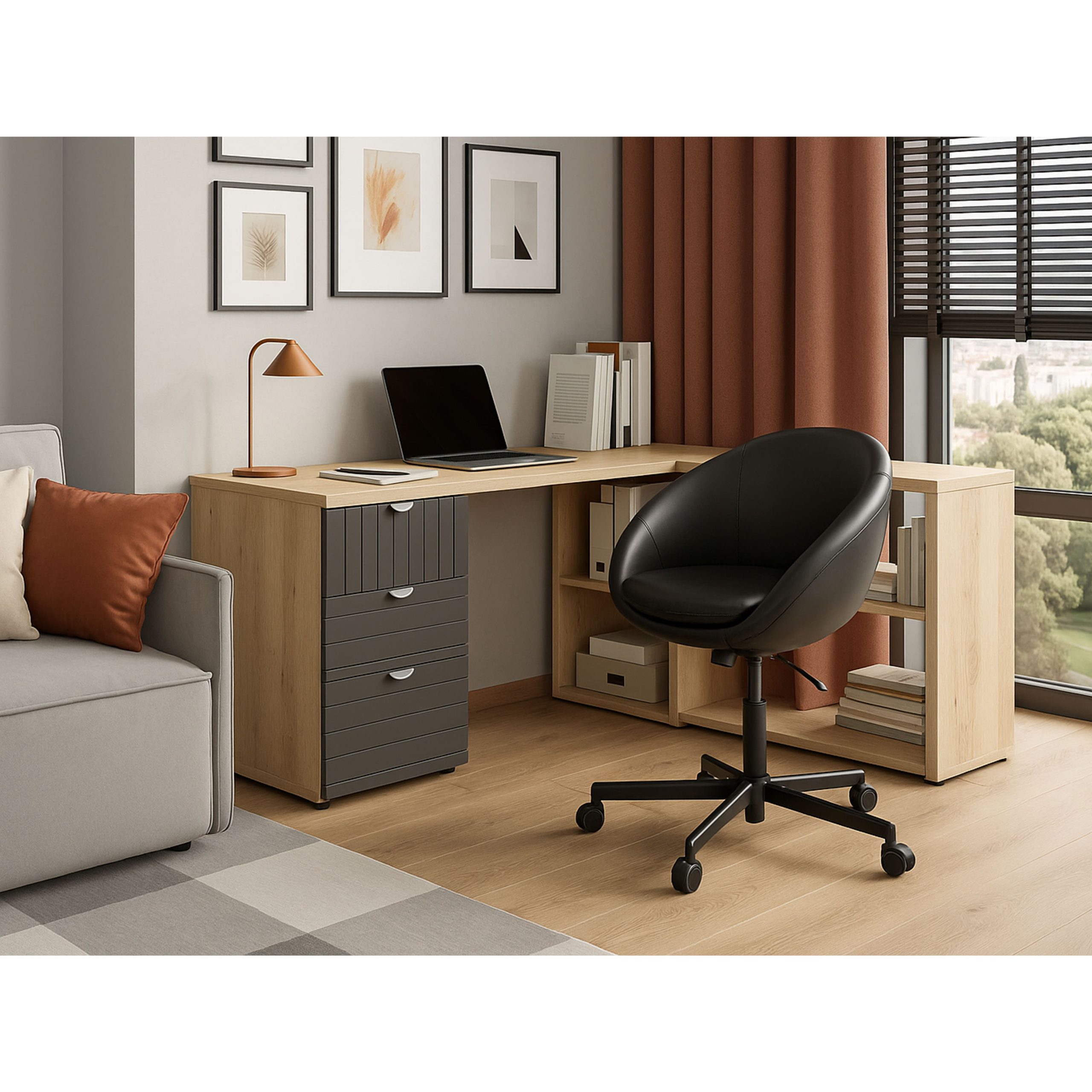 Кресло поворотное ELENA, ECO, черный