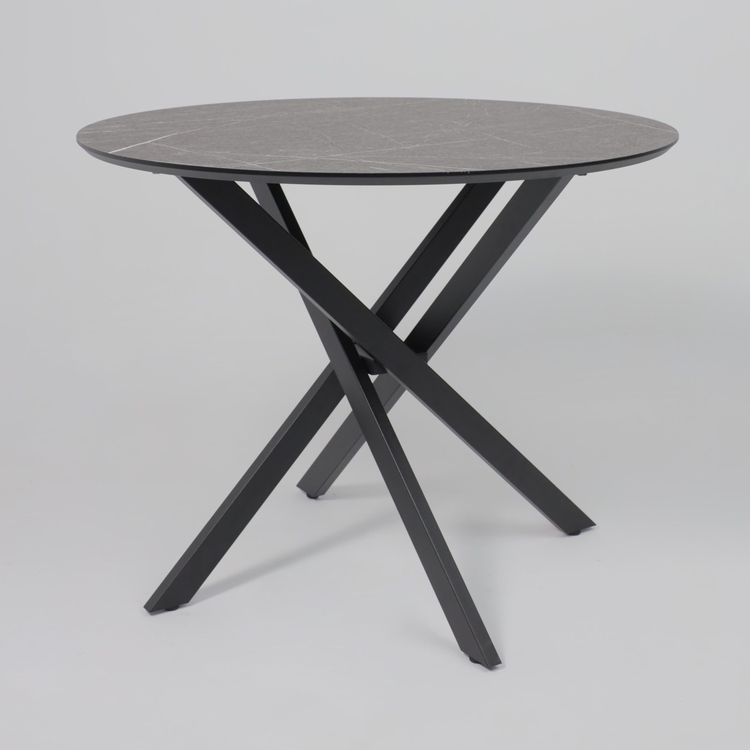 Стол МЕХИКО, пластик премиум 3Д, D950, Камень черный/ Черный матовый