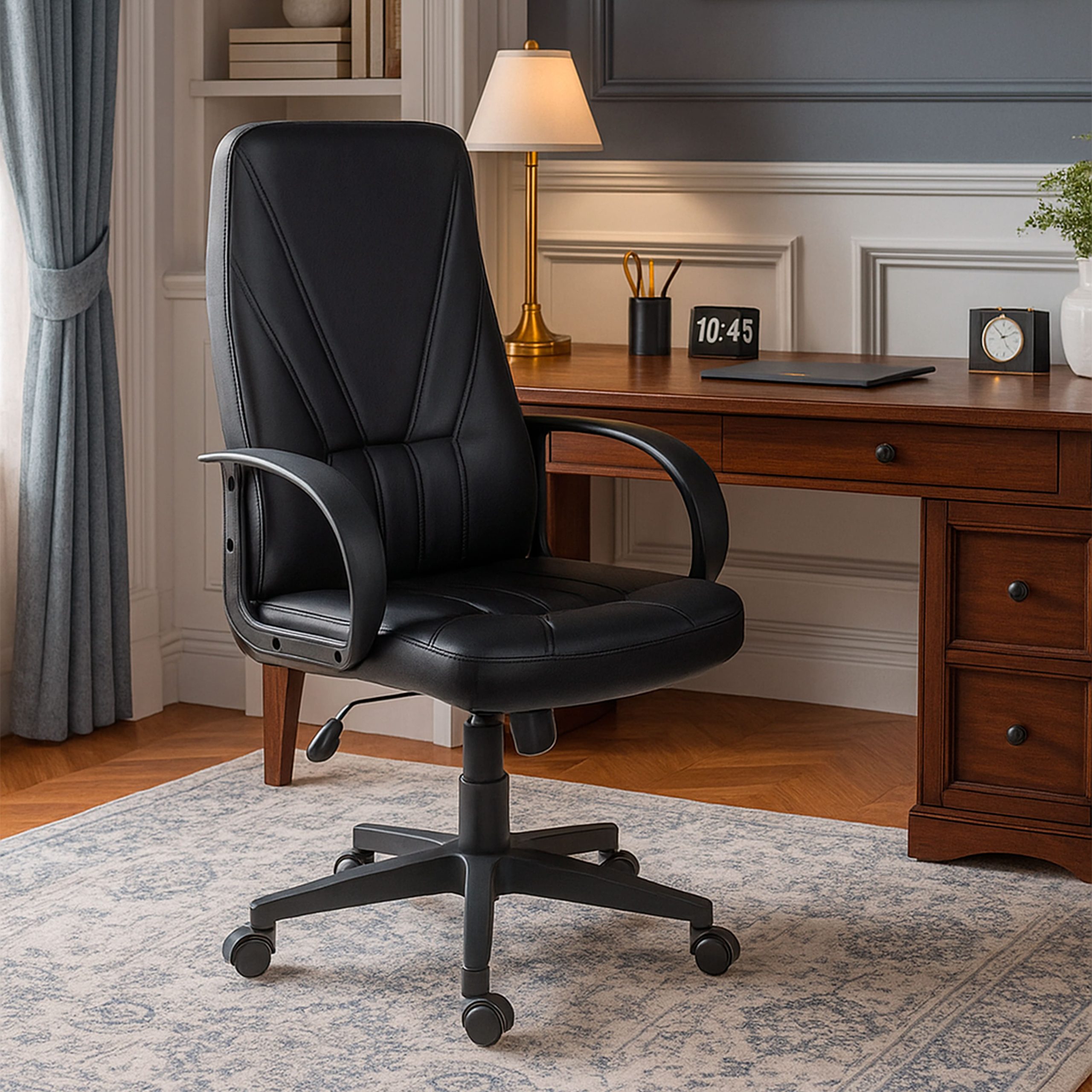 Кресло поворотное МЕНЕДЖЕР PL, экокожа Pegasso черный