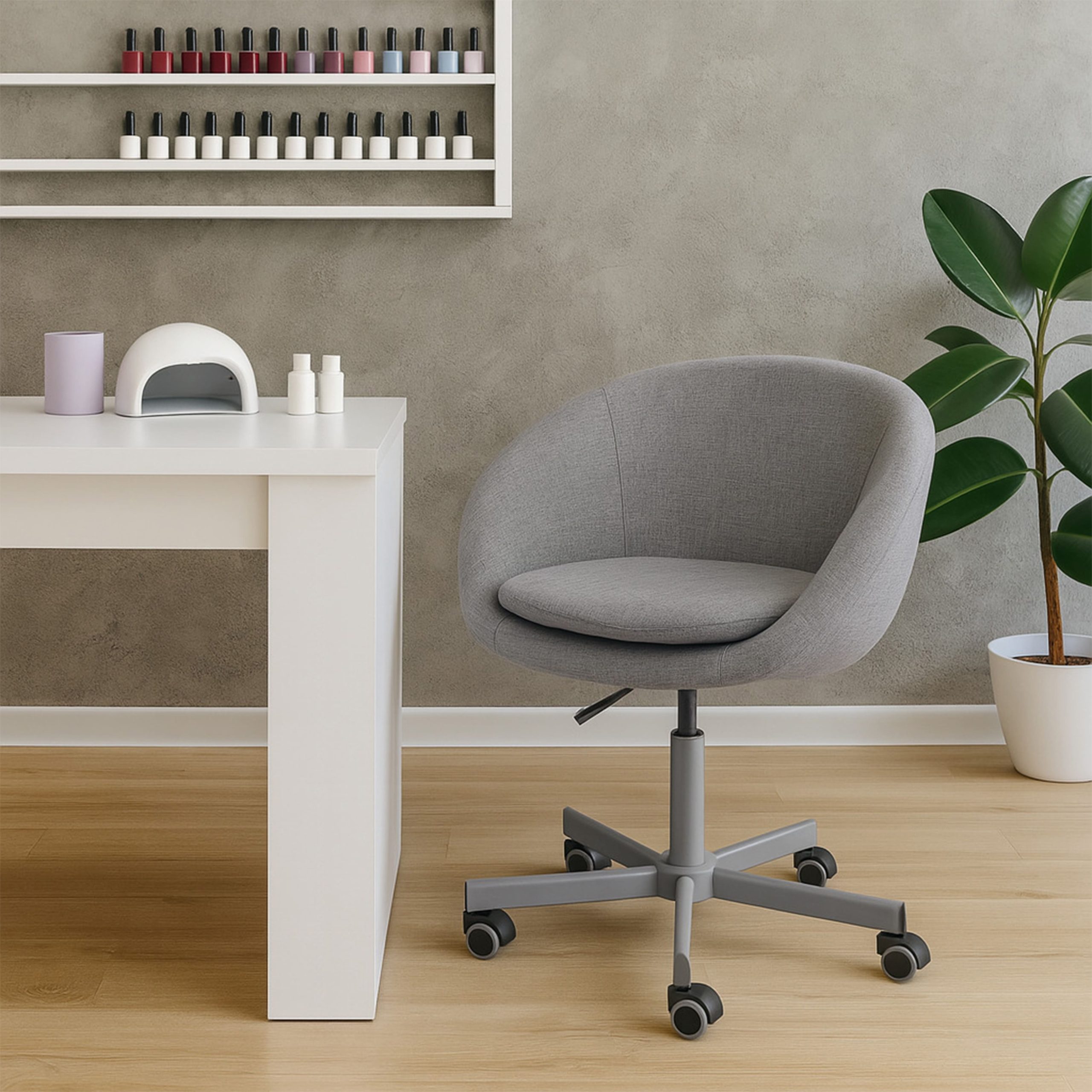 Кресло поворотное ELENA, ткань, серый