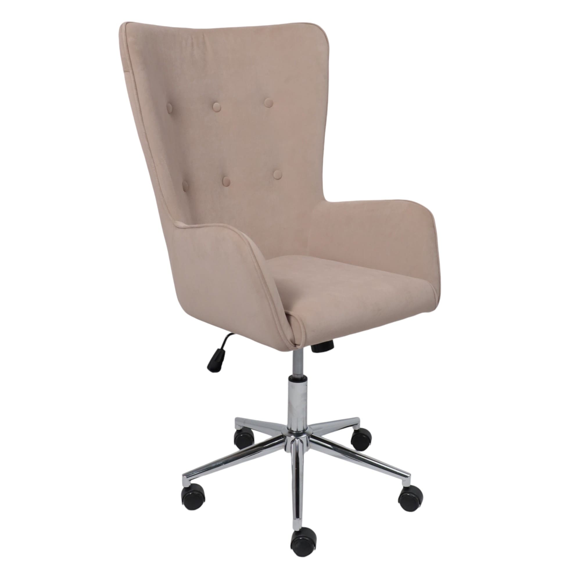 Кресло поворотное BELLA XL chrome, Kiton 714 Powder, велюр/пудровый