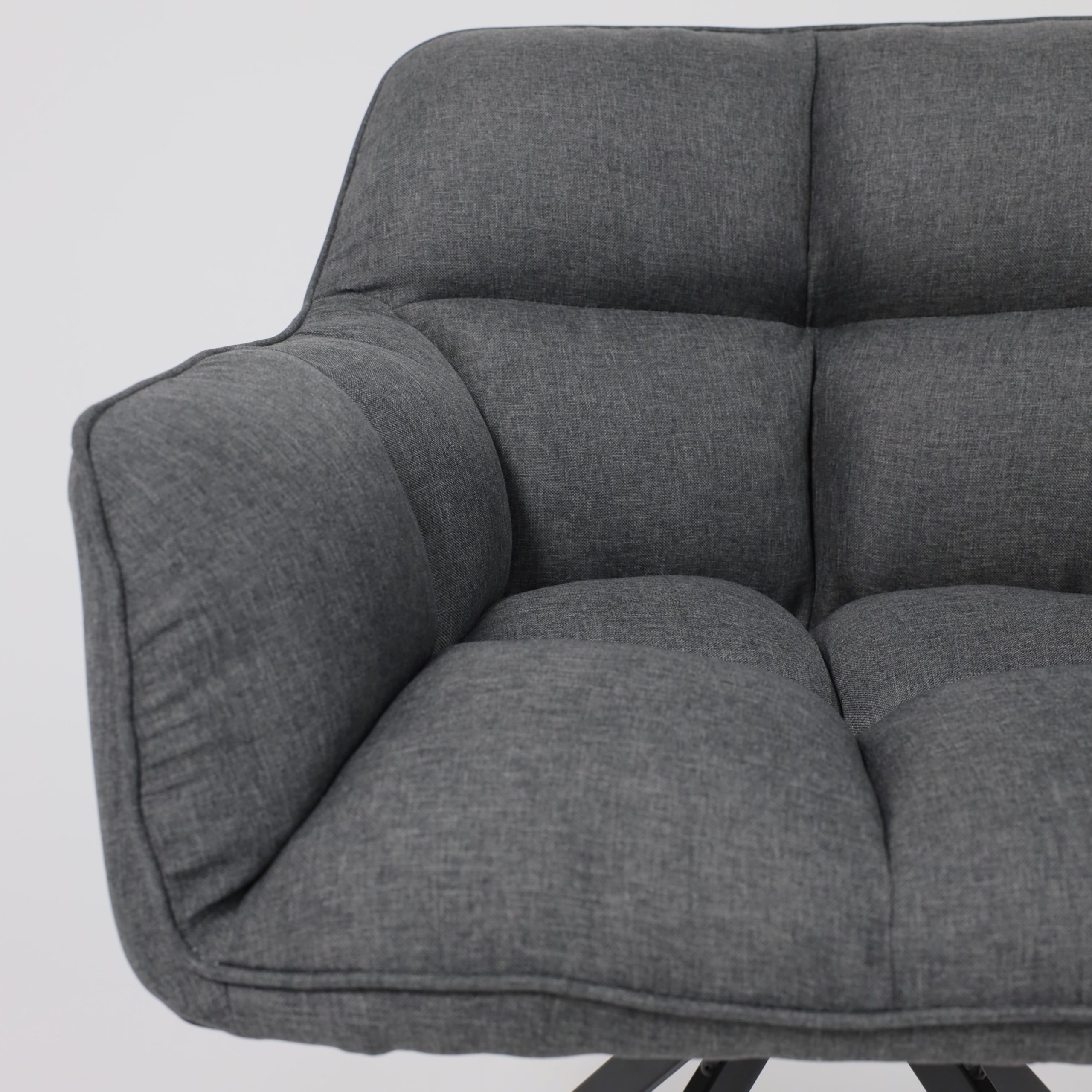 Кресло VIRGINIA, поворотное, ткань, тем.-серый MQ001-5/черный