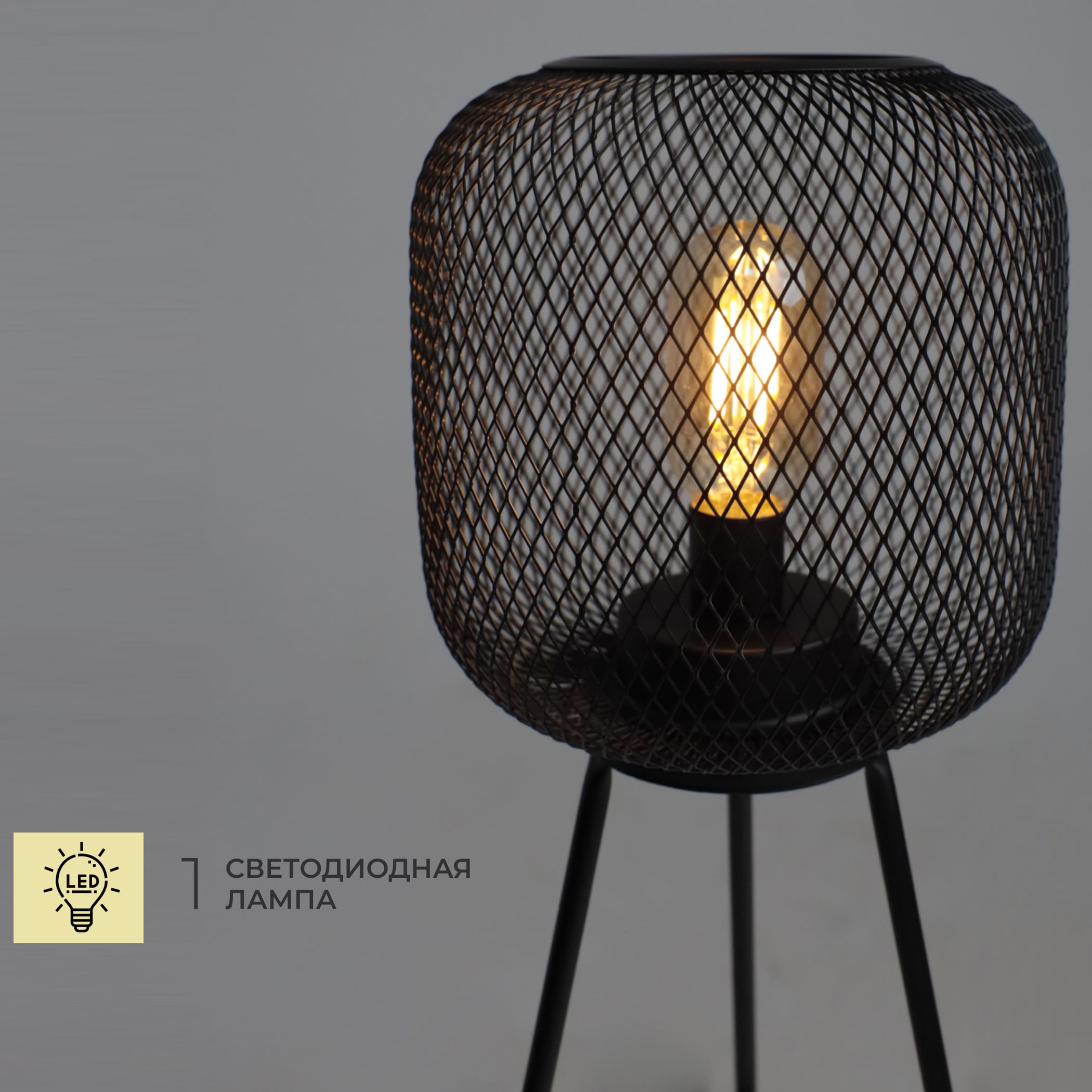 Светильник напольный AKS тип 1 ( Фонарь на подставке 28х58см 1LED, 2АА )