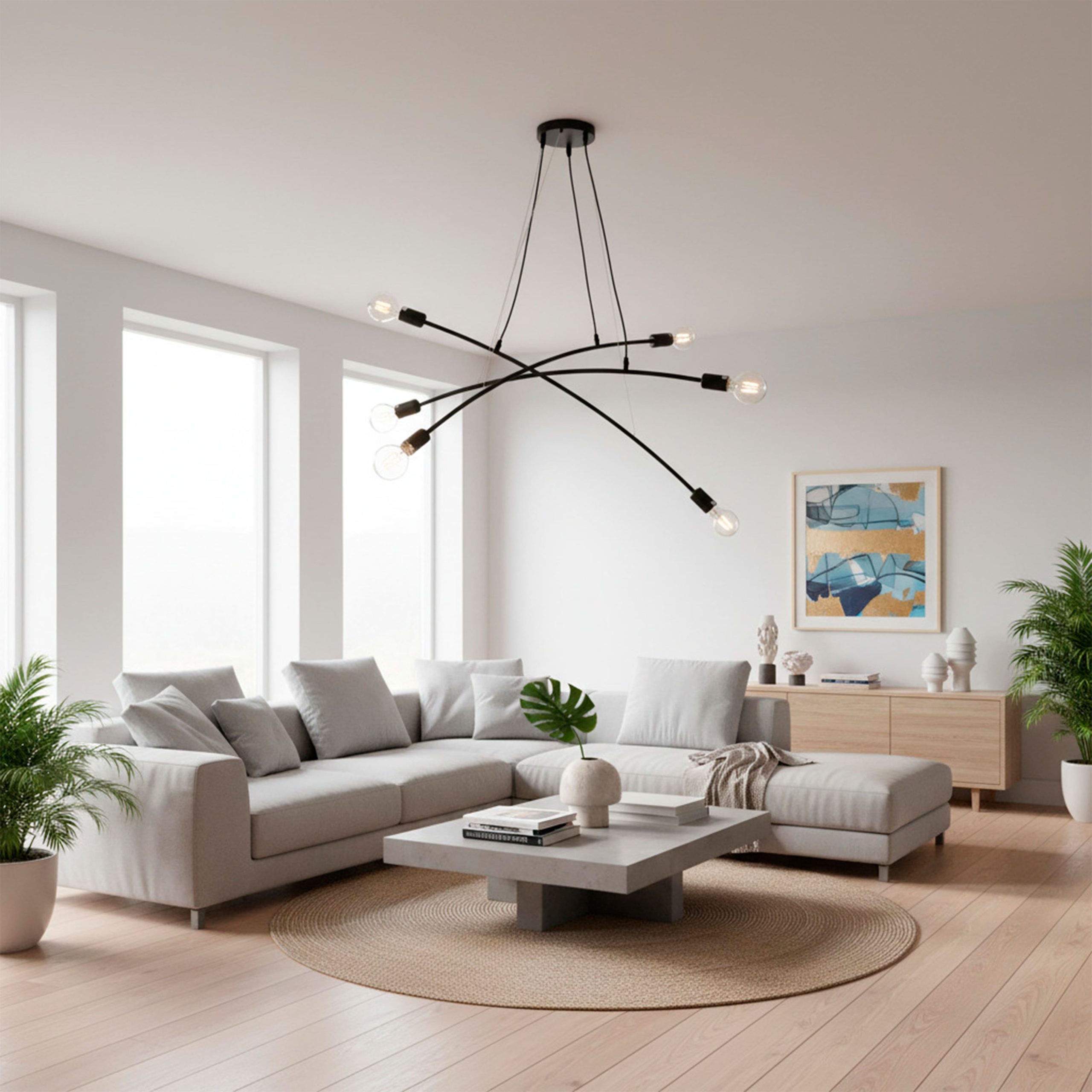 Светильник WEB, потолочный, 6*E27, черный