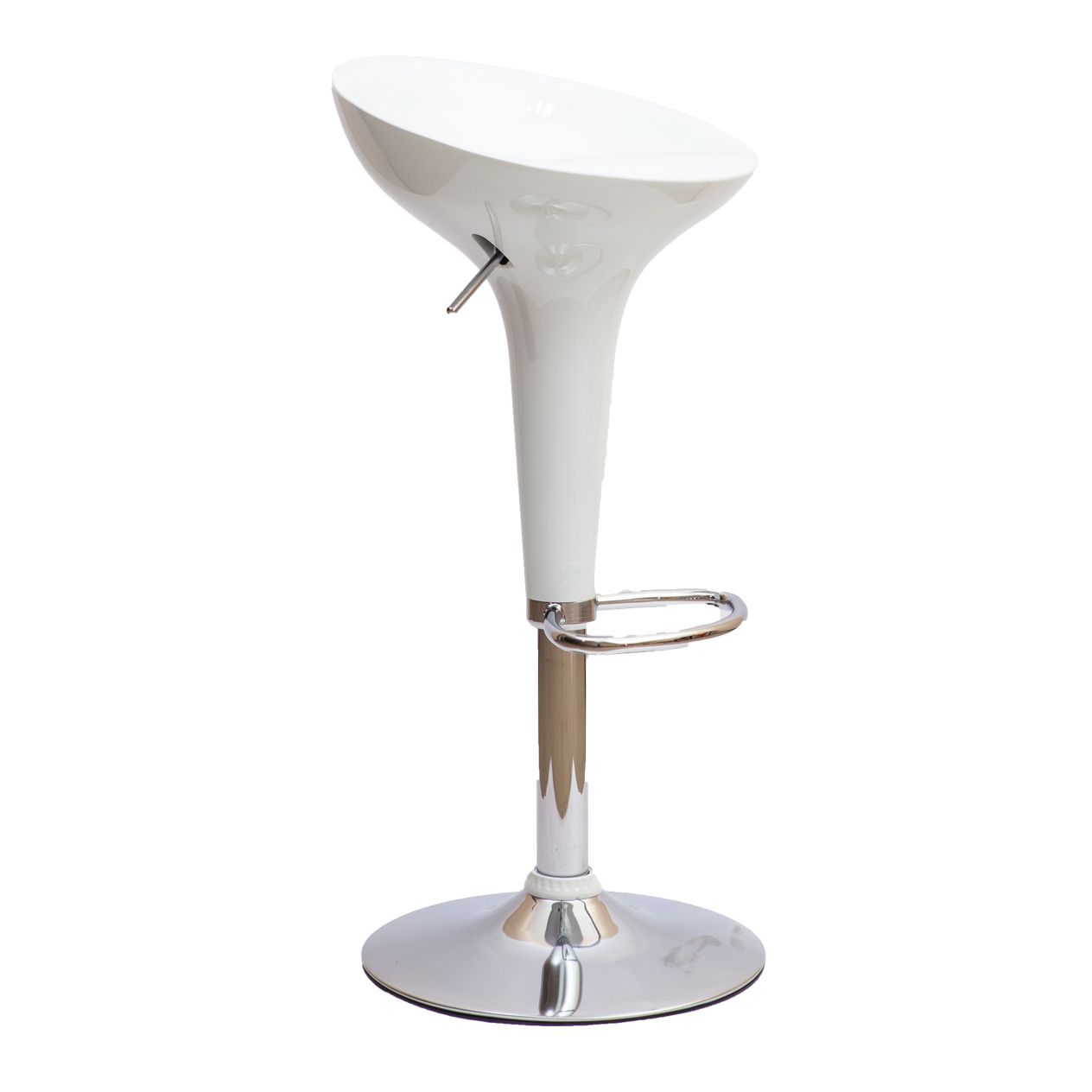 Стул барный BOMBA, пластик белый/хром