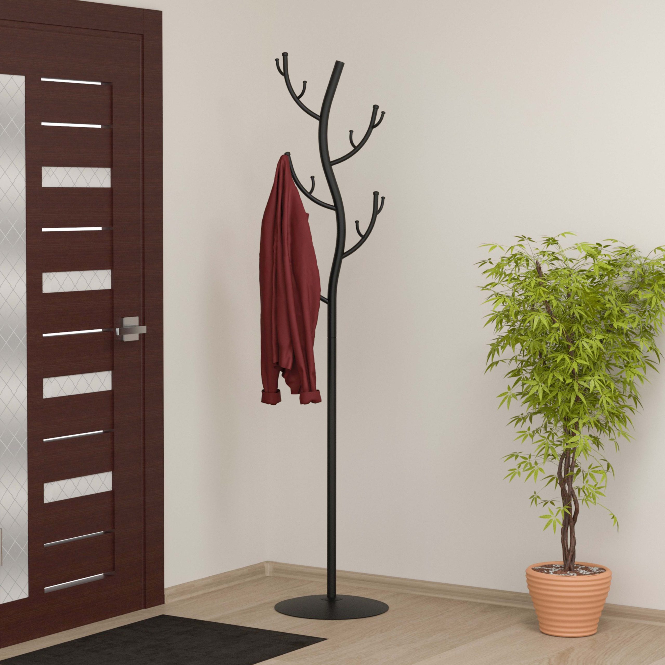 Вешалка напольная Дерево, (чёрный)