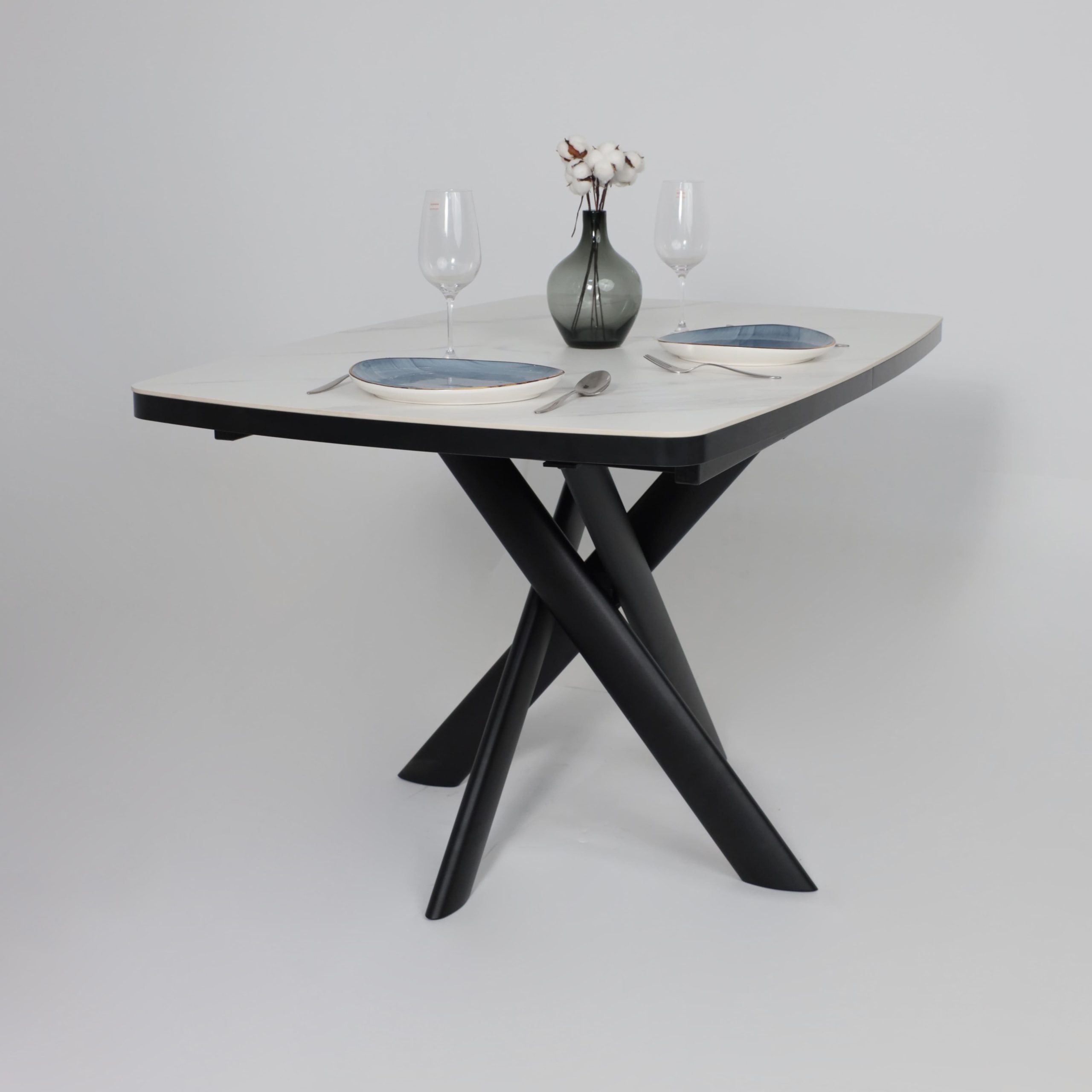 Стол LEONEL-130, раздвижной 130(165)х85, CALAKATTA ST CER/Черный