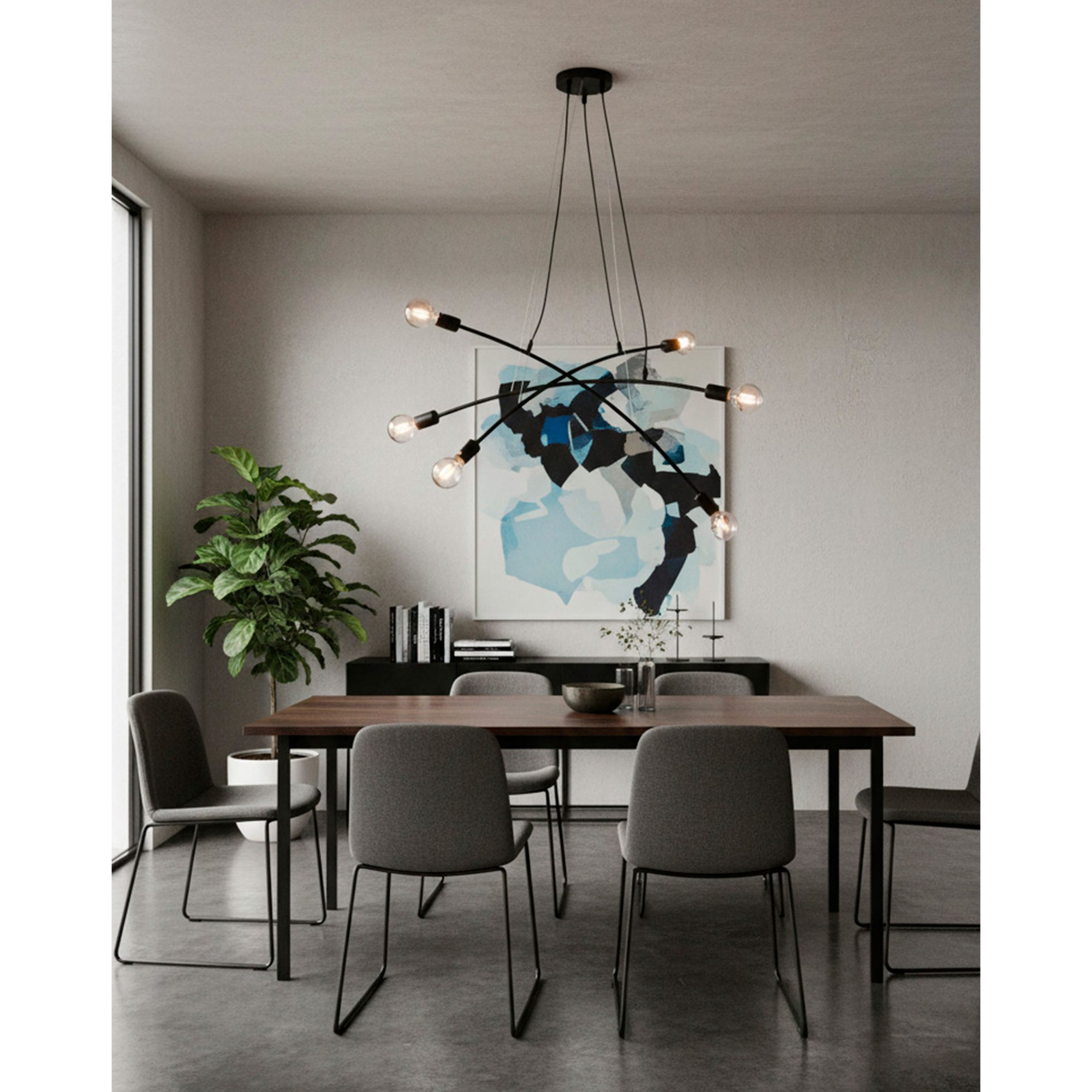 Светильник WEB, потолочный, 6*E27, черный