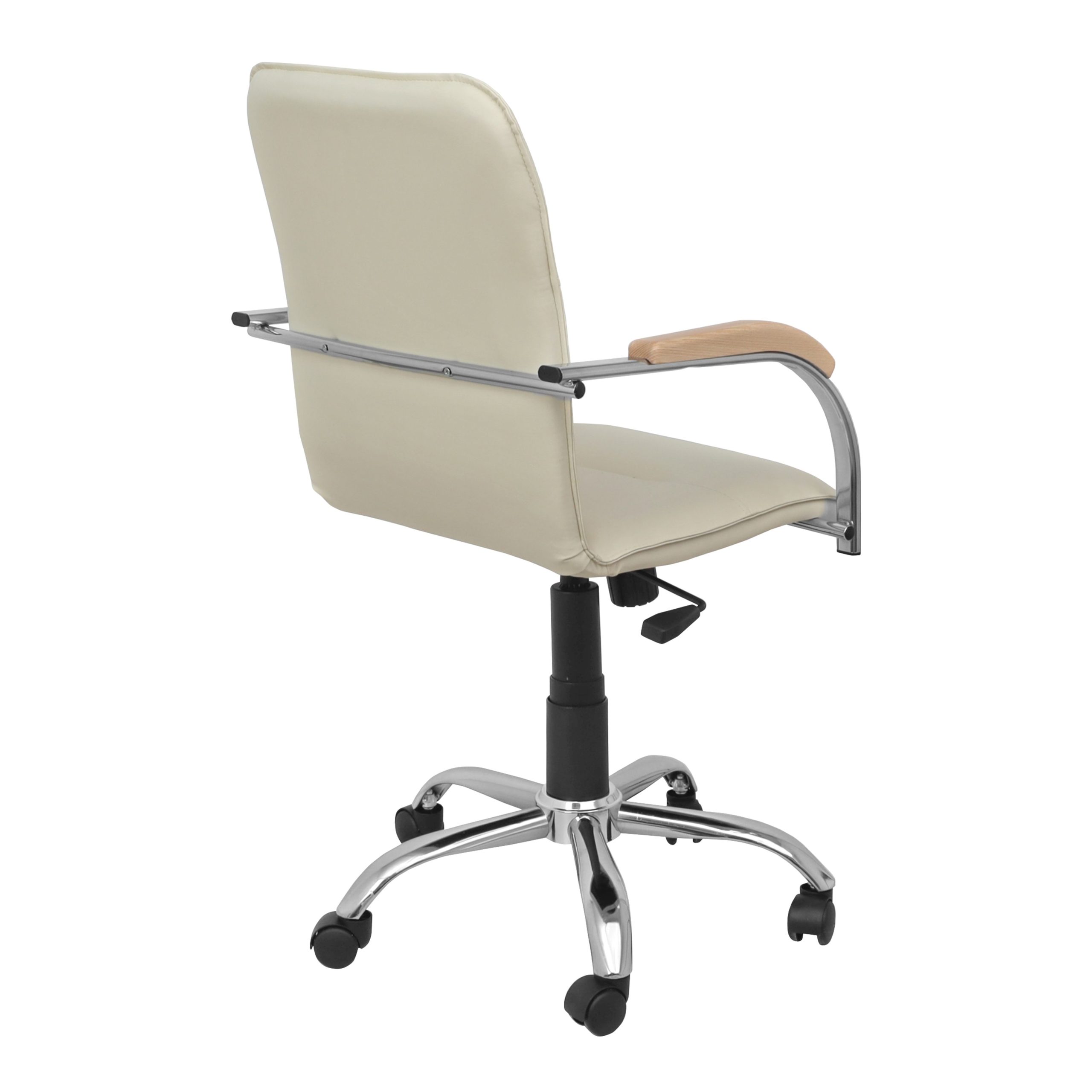 Кресло SAMBA AKS-2 Pegasso крем, подлокотники дерево светлое