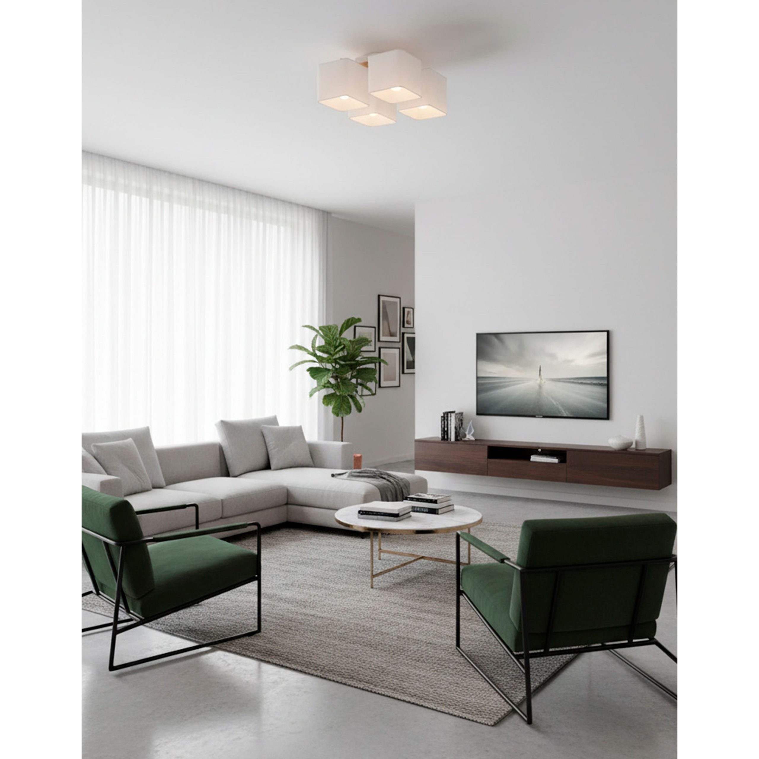 Светильник QUADRO, потолочный, 4*E27, белый