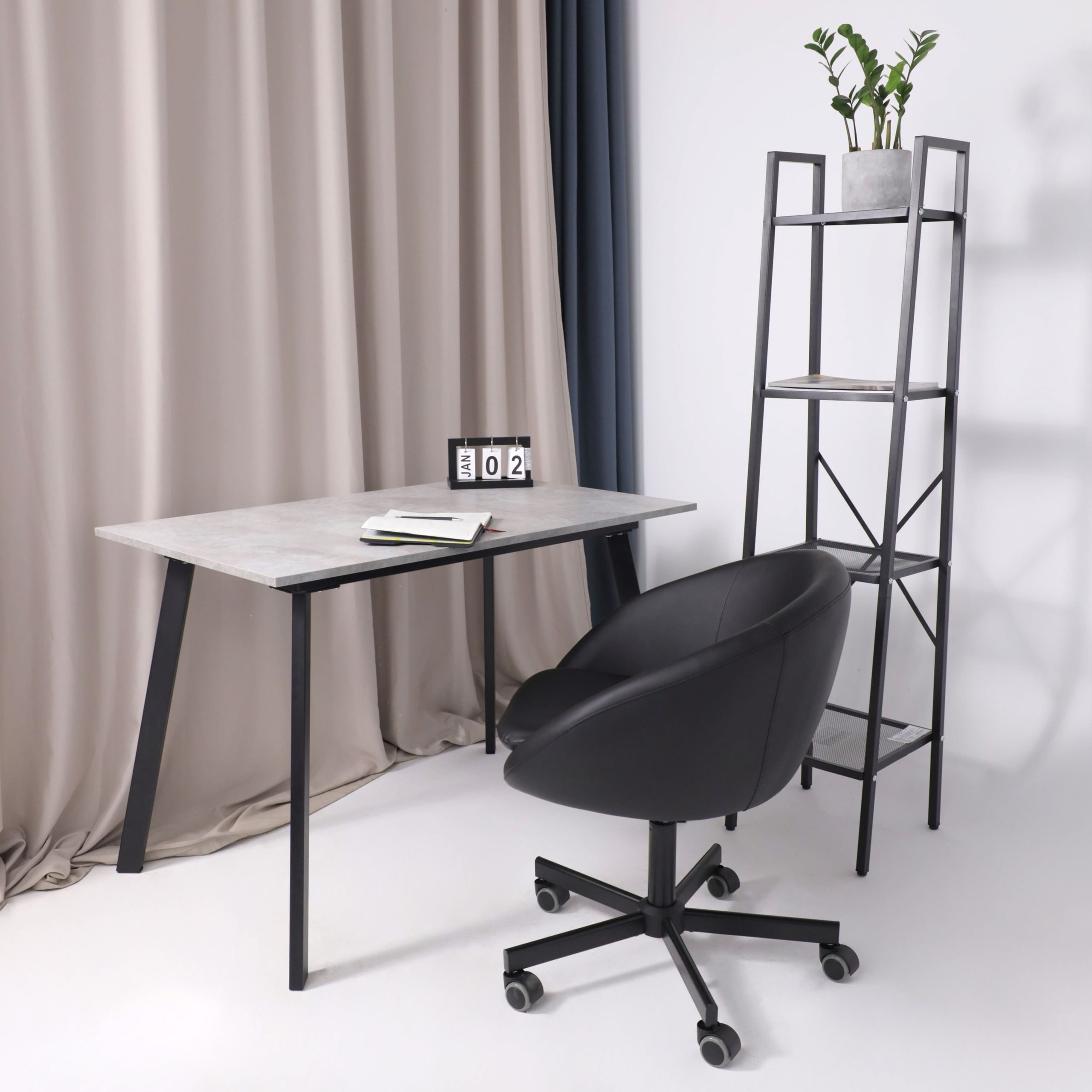 Кресло поворотное ELENA, ECO, черный