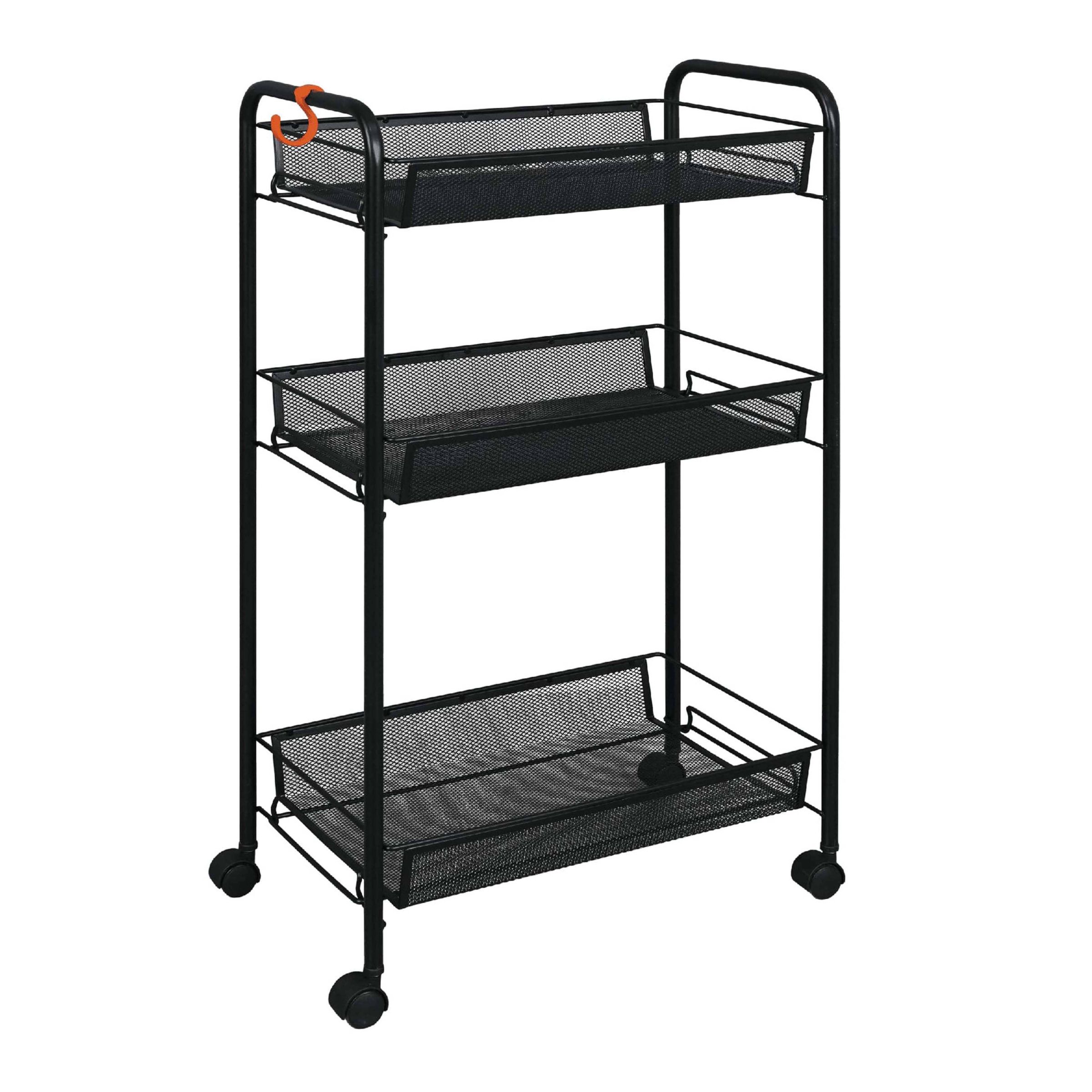 Этажерка Ладья 2К, на колёсиках, (чёрный)