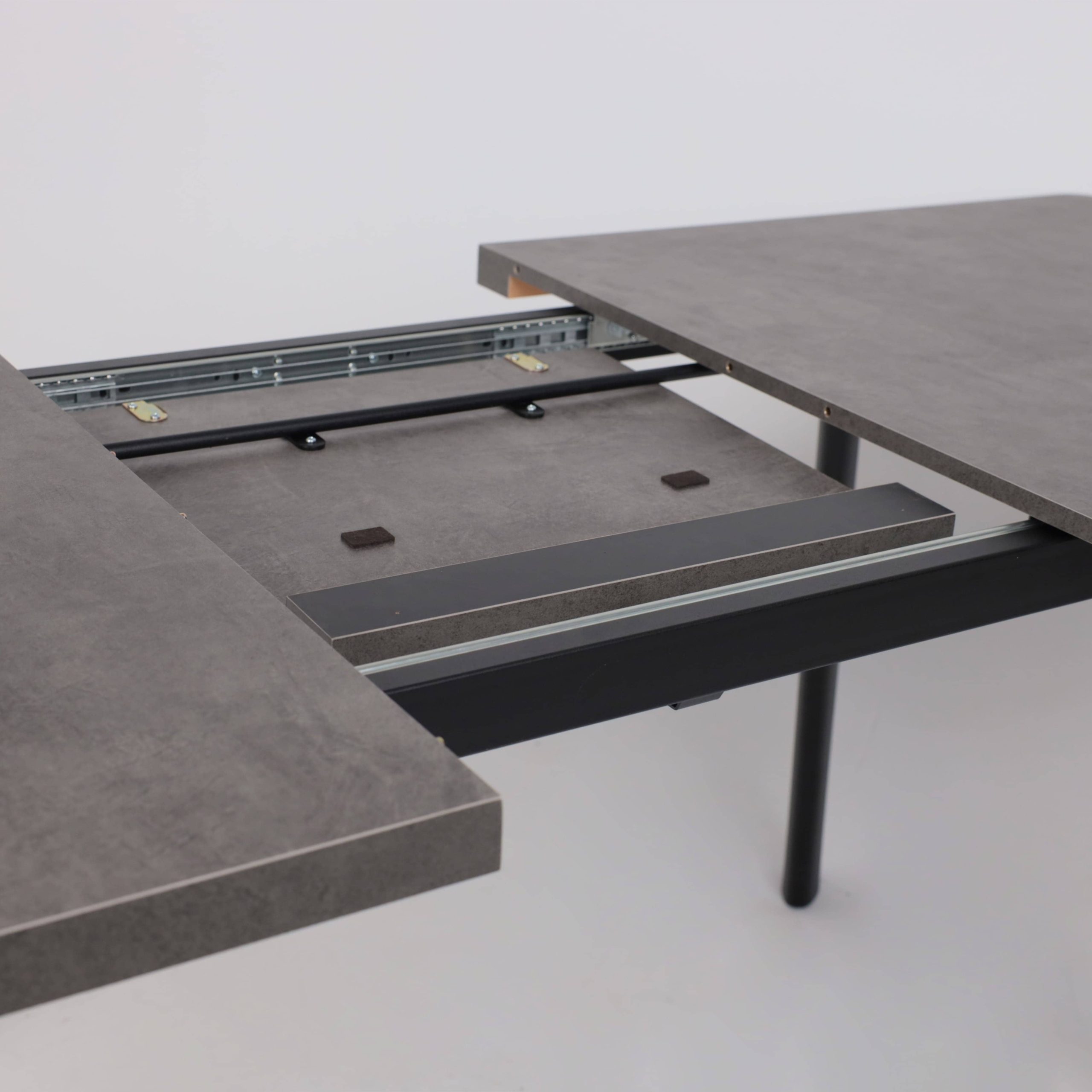 Стол LEON LUX RADIAL-180, раздвижной 180(240)х95, Дымчатая керамика/Чёрный