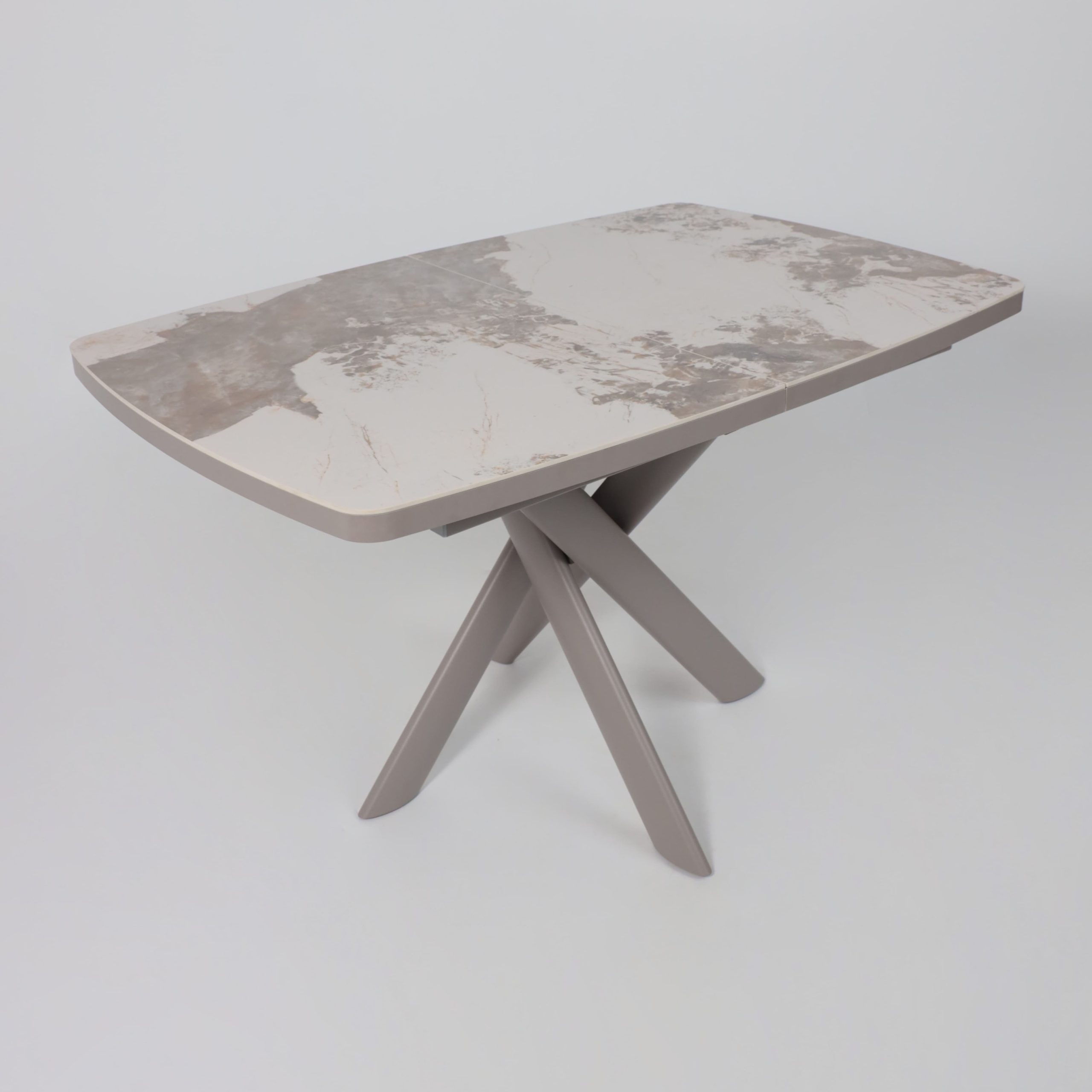 Стол LEONEL-130, раздвижной 130(165)х85, PANDORA GLOSS ST CER/Капучино