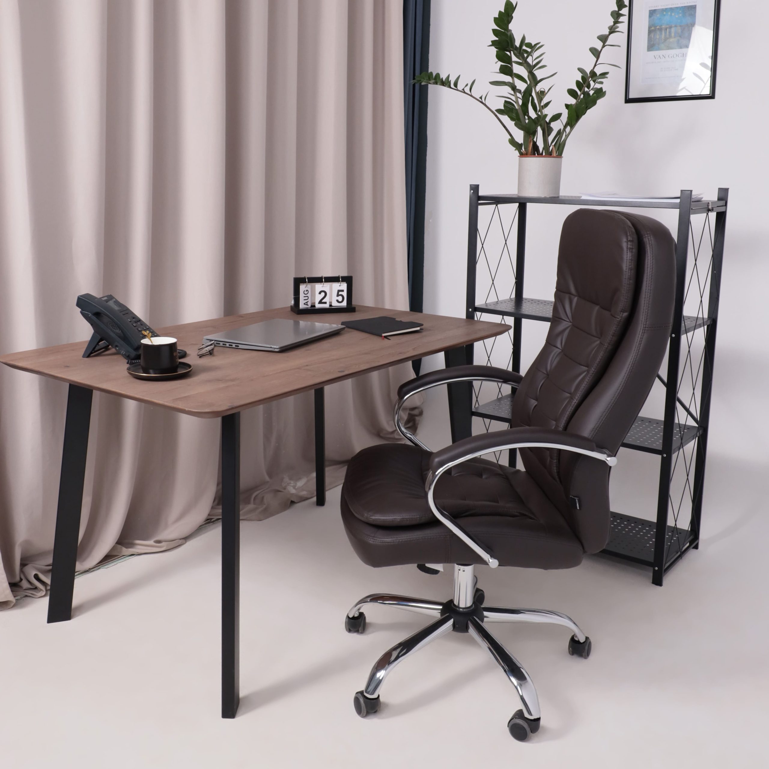 Кресло рабочее, поворотное RICHARD, коричневый