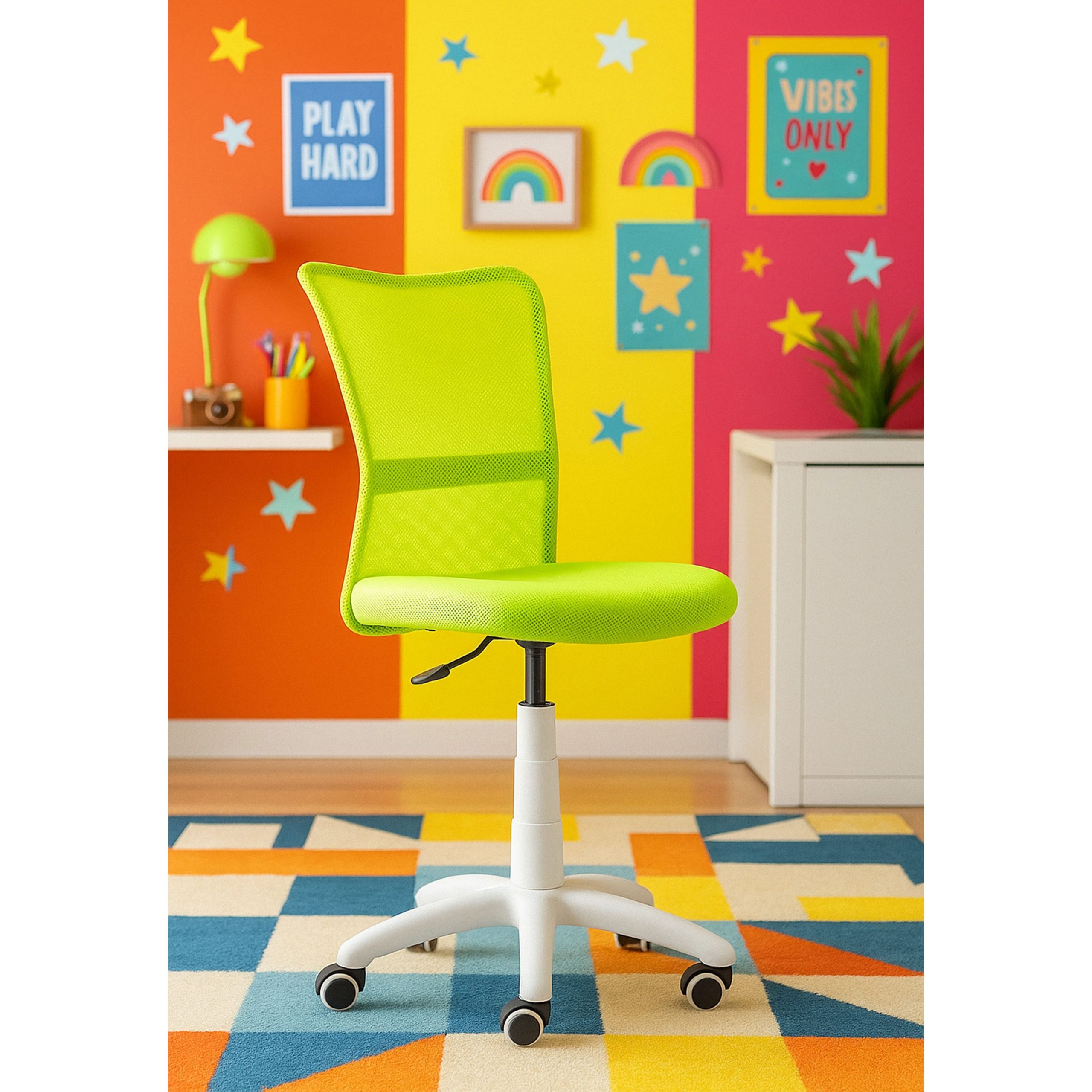 Кресло поворотное EVA, ткань-сетка, (салатовый)