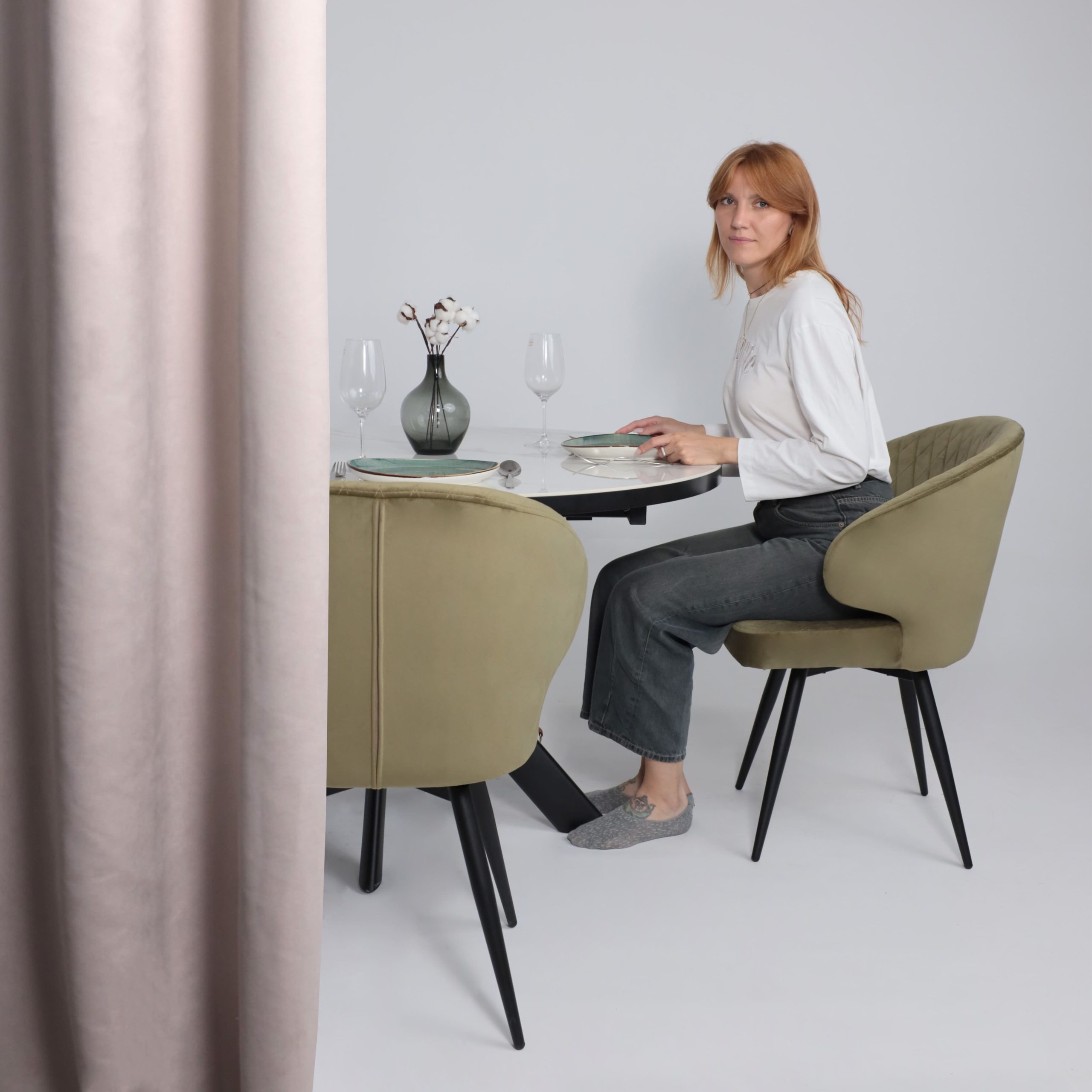 Стул ROB-R1 360, d12 OLIVE LUXчерный