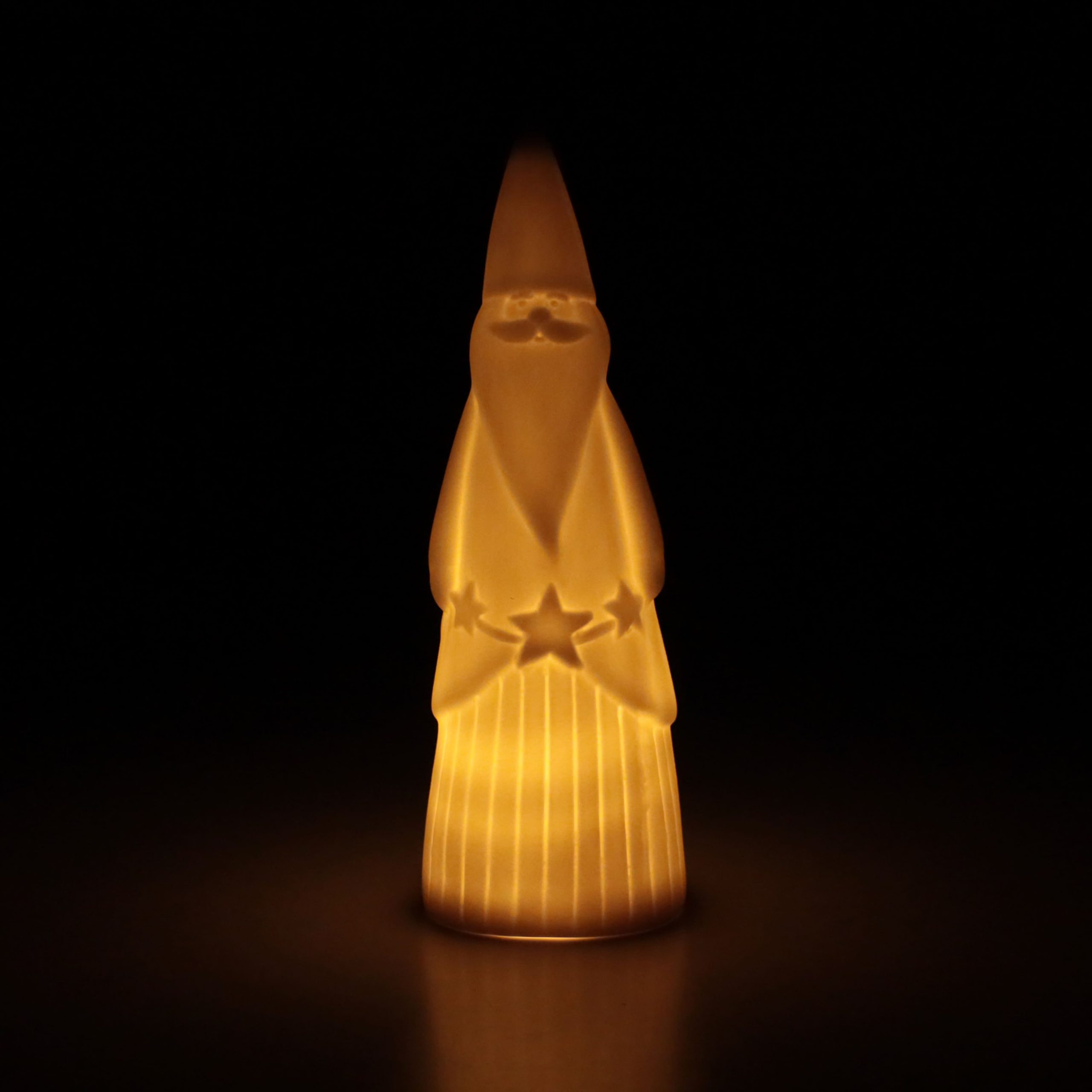 Светодиодный декор AKS тип 10 ( Санта-клаус, керамика 6.4х19.2см 1LED, LR44*3 )