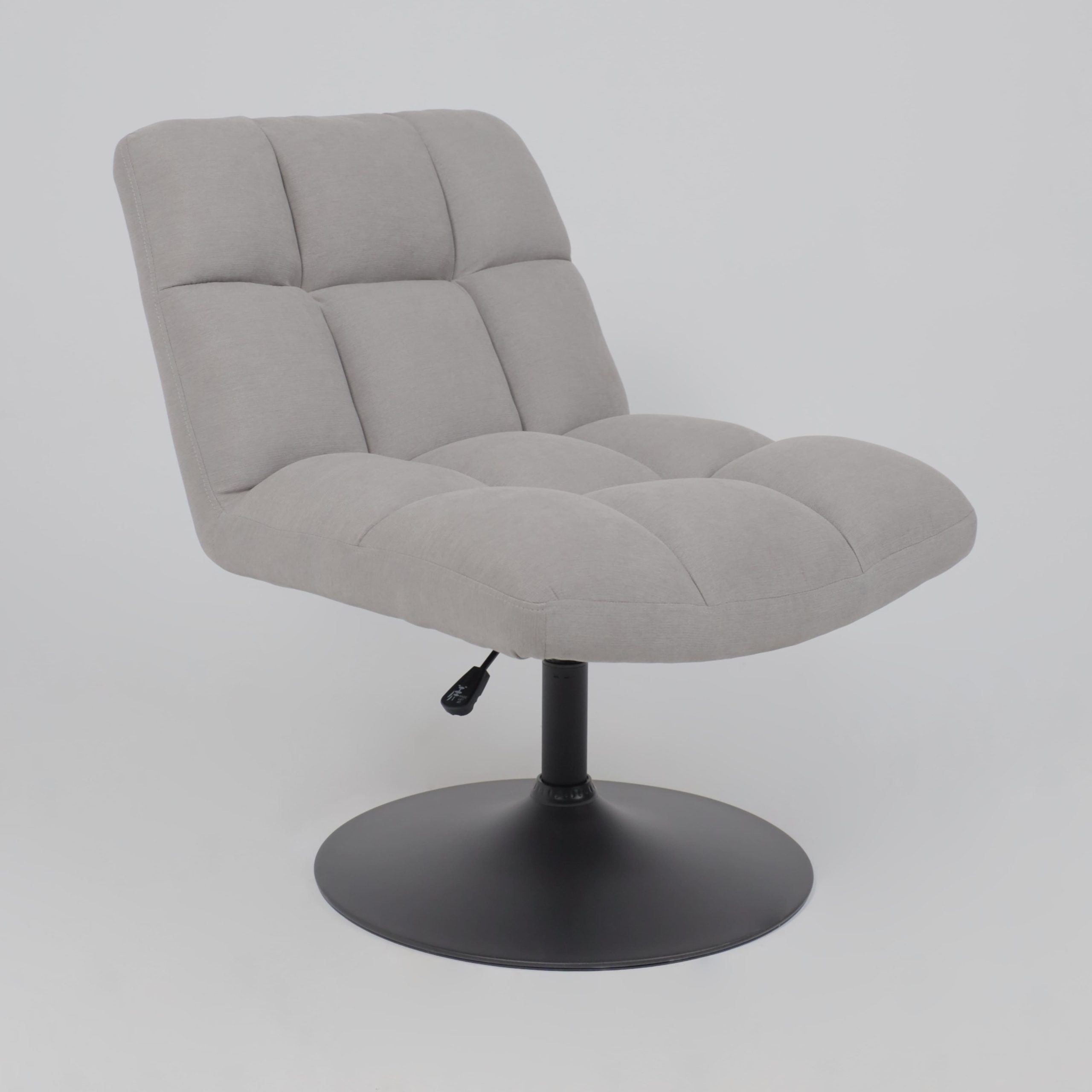 Кресло GRANDE, поворотное, серая ткань Linen Fabric-11/черный