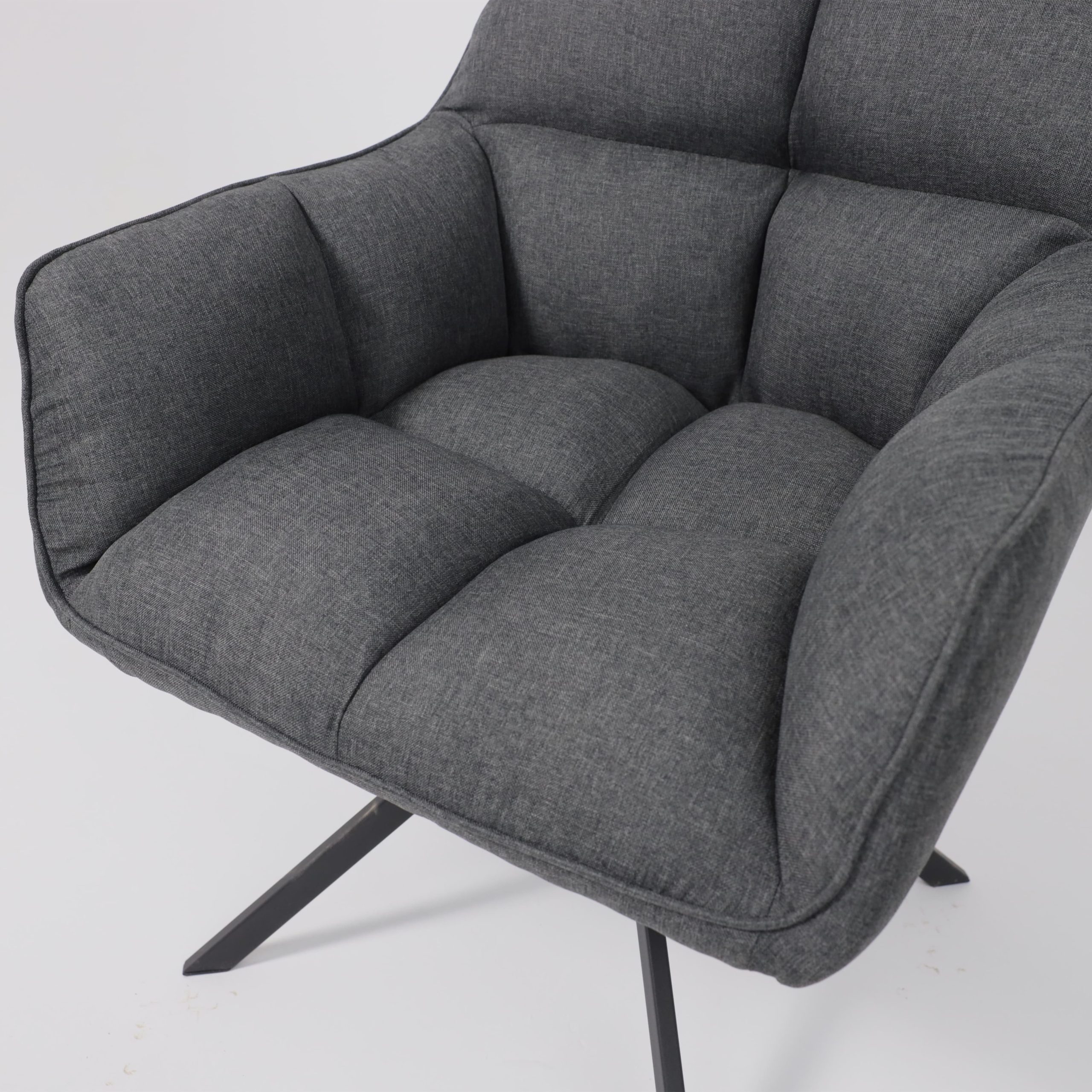 Кресло VIRGINIA, поворотное, ткань, тем.-серый MQ001-5/черный