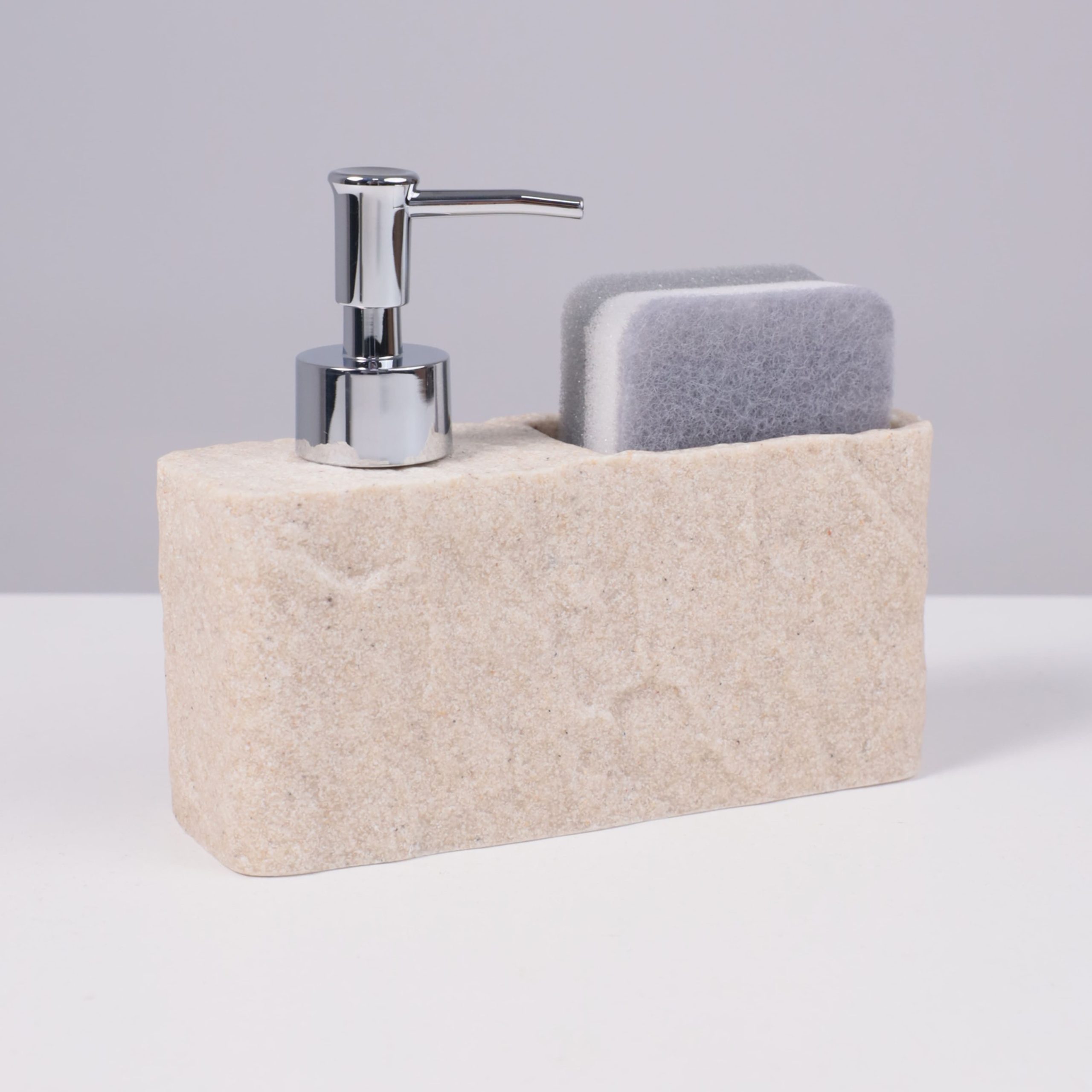 Дозатор декоративный с подставкой для губки NEXUS, бежевый